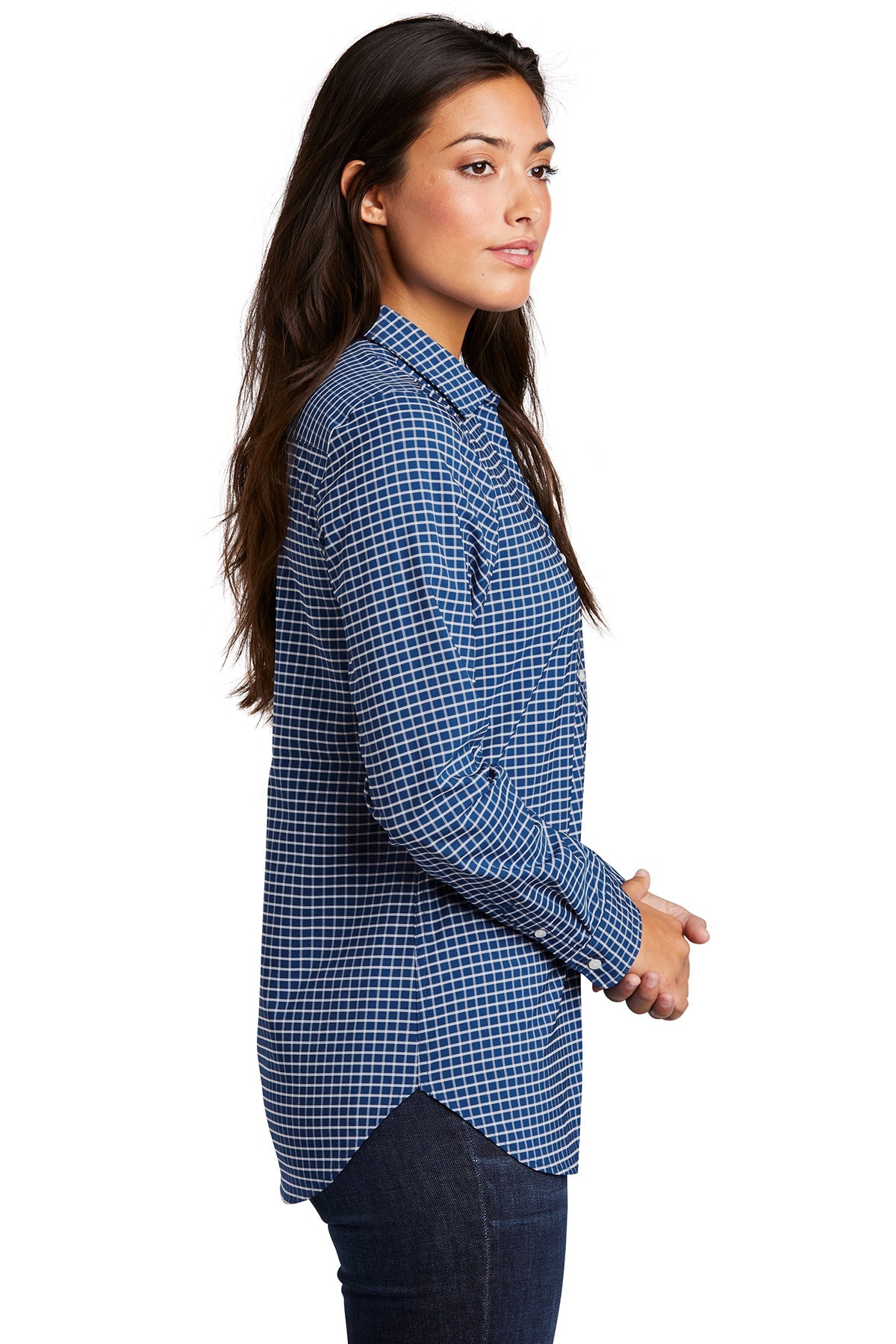 port authority_lw680 _true blue/ white_company_logo_button downs