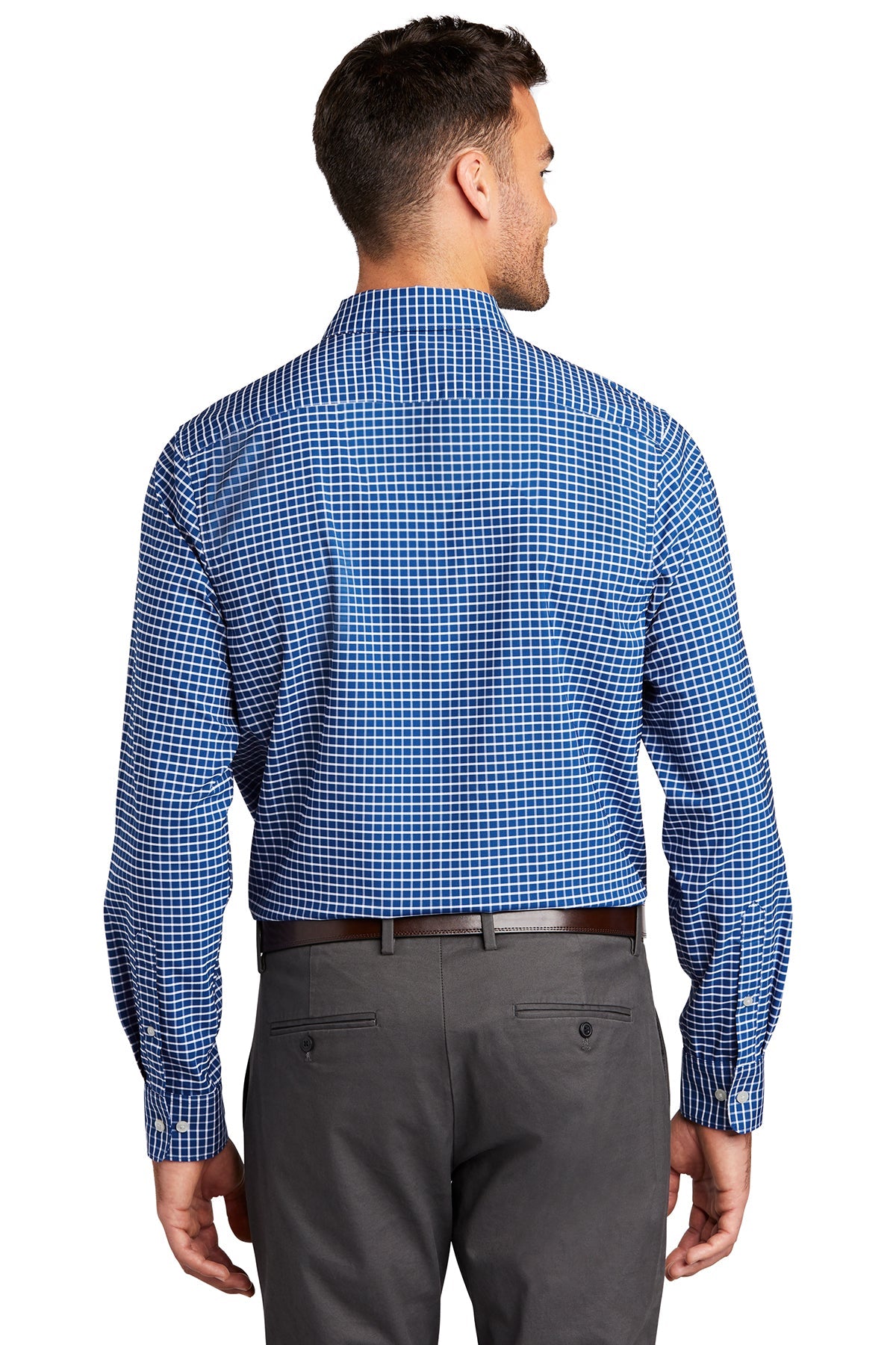 port authority_w680 _true blue/ white_company_logo_button downs