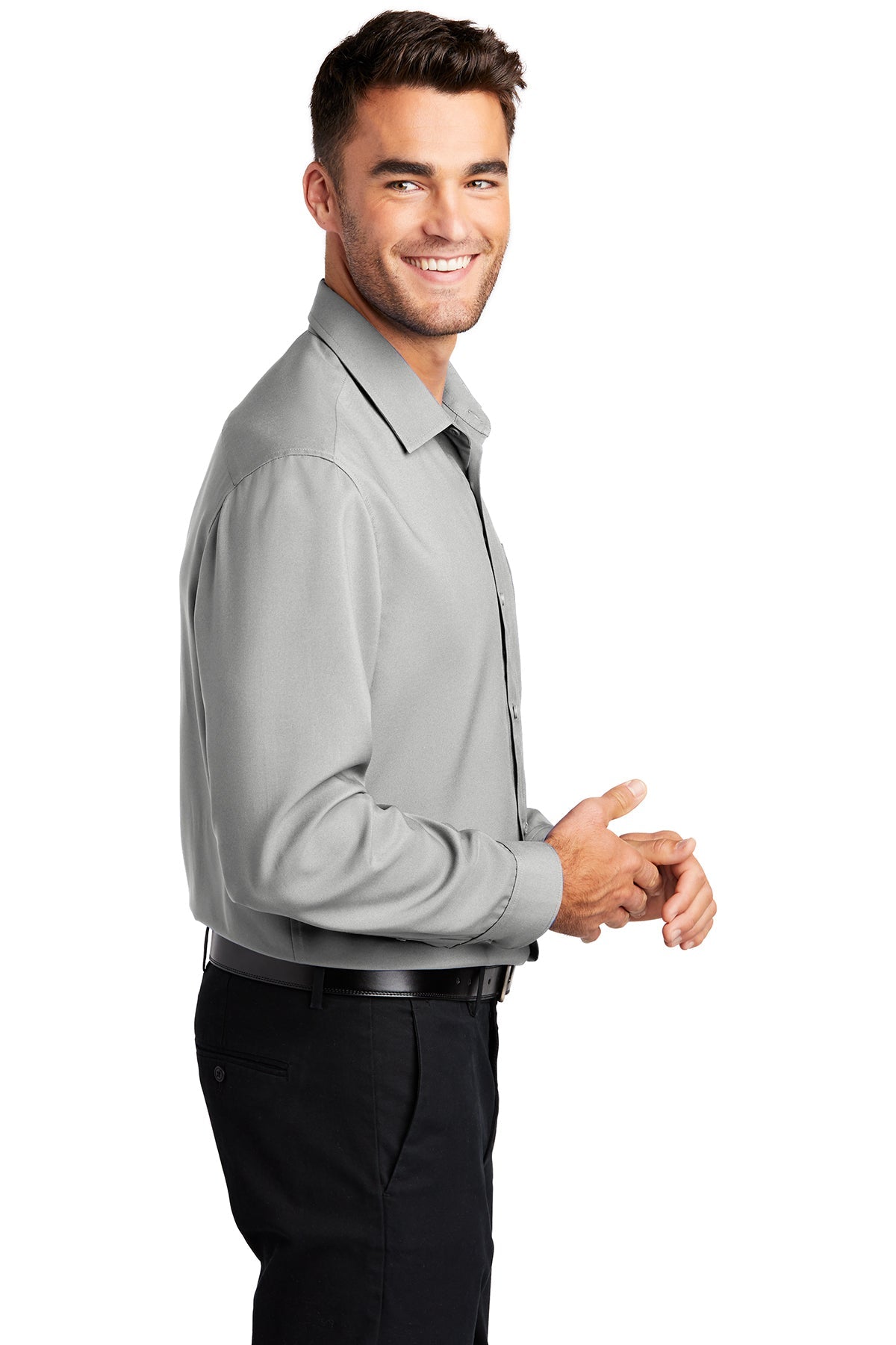 port authority_w401 _silver_company_logo_button downs