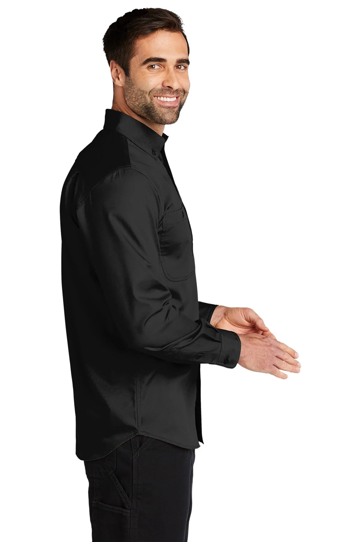Carhartt Rugged Series Long Sleeve Custom Shirts, Black