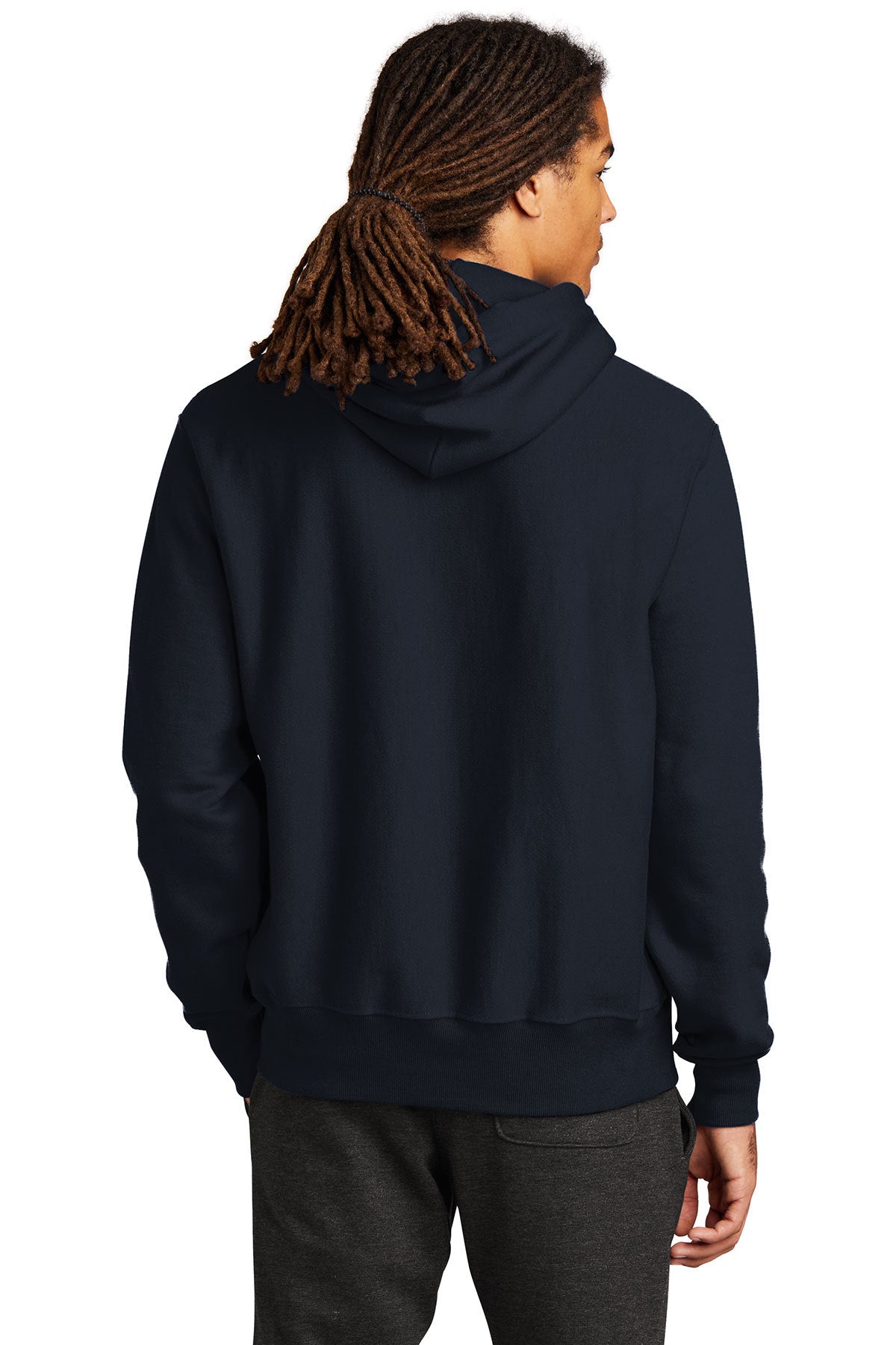 Custom Champion Reverse Weave Hooded Sweatshirt Navy