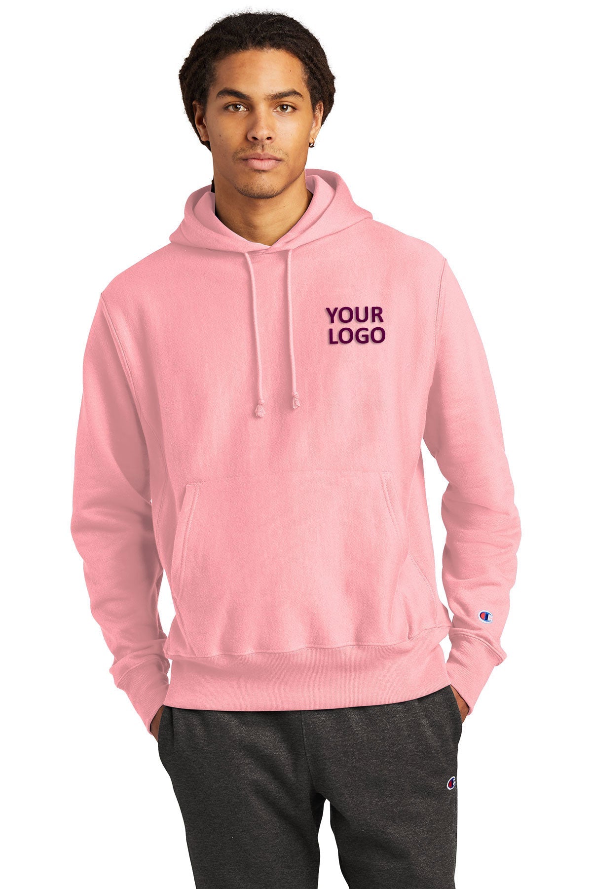 Champion Reverse Weave Hooded Sweatshirt S101 Pink Candy