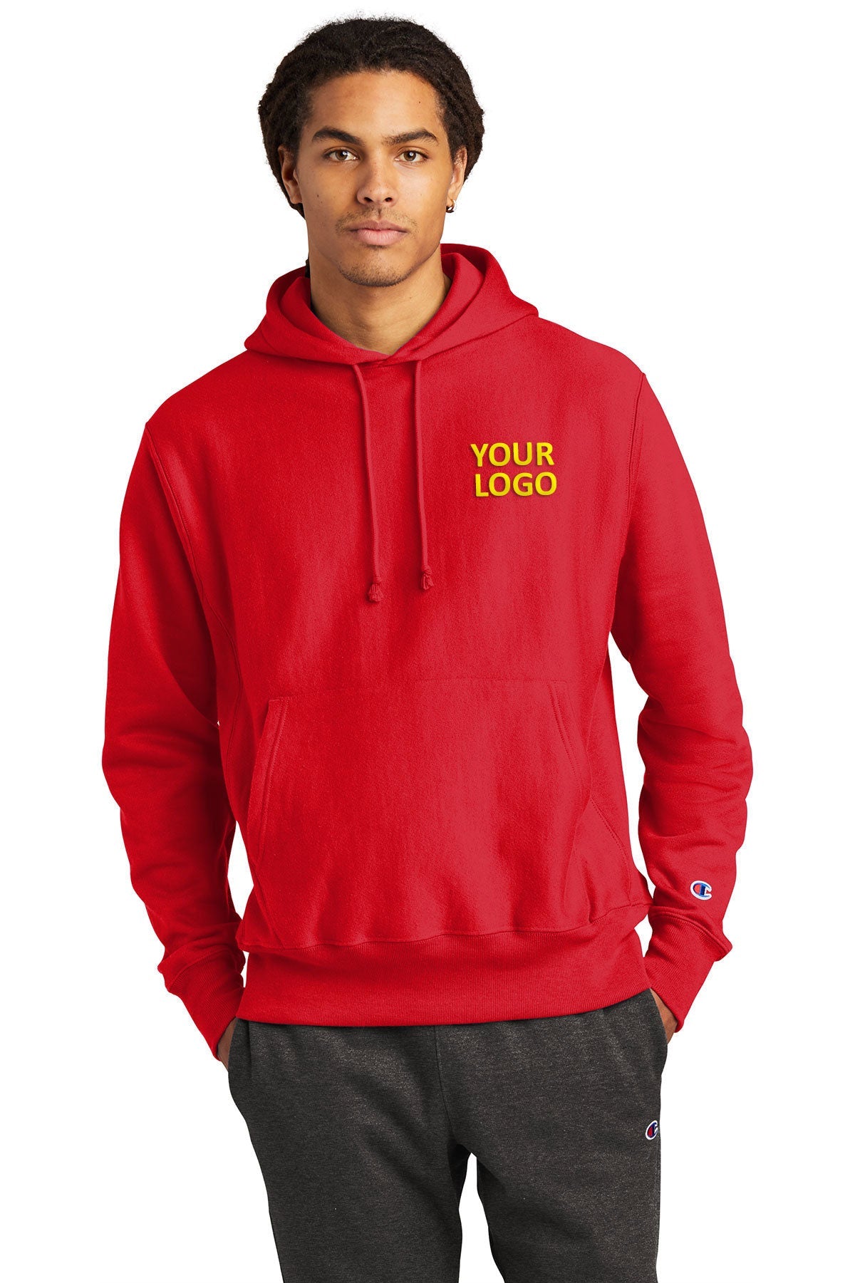 Champion Reverse Weave Hooded Sweatshirt S101 Red