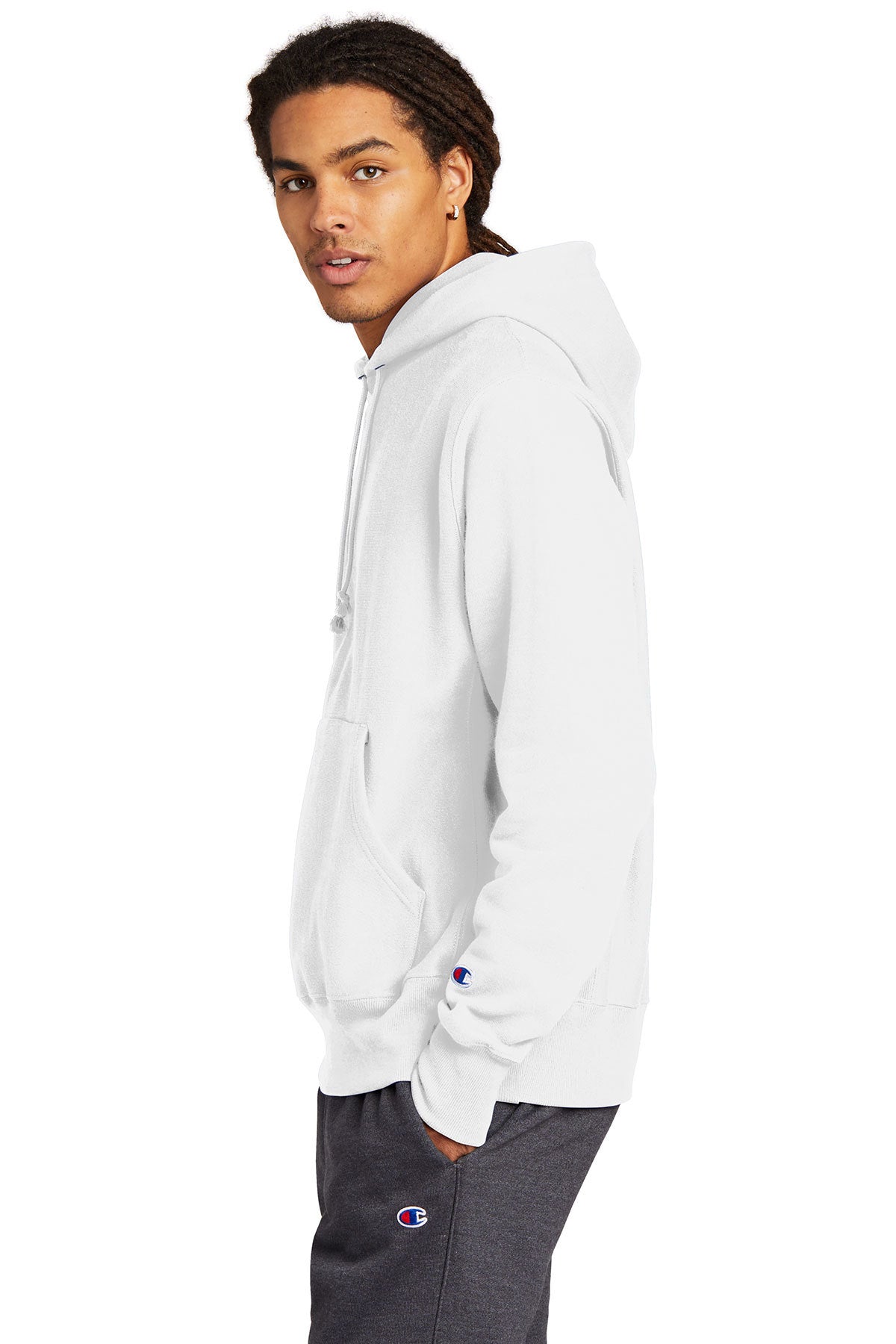 Mens white champion reverse weave hoodie best sale