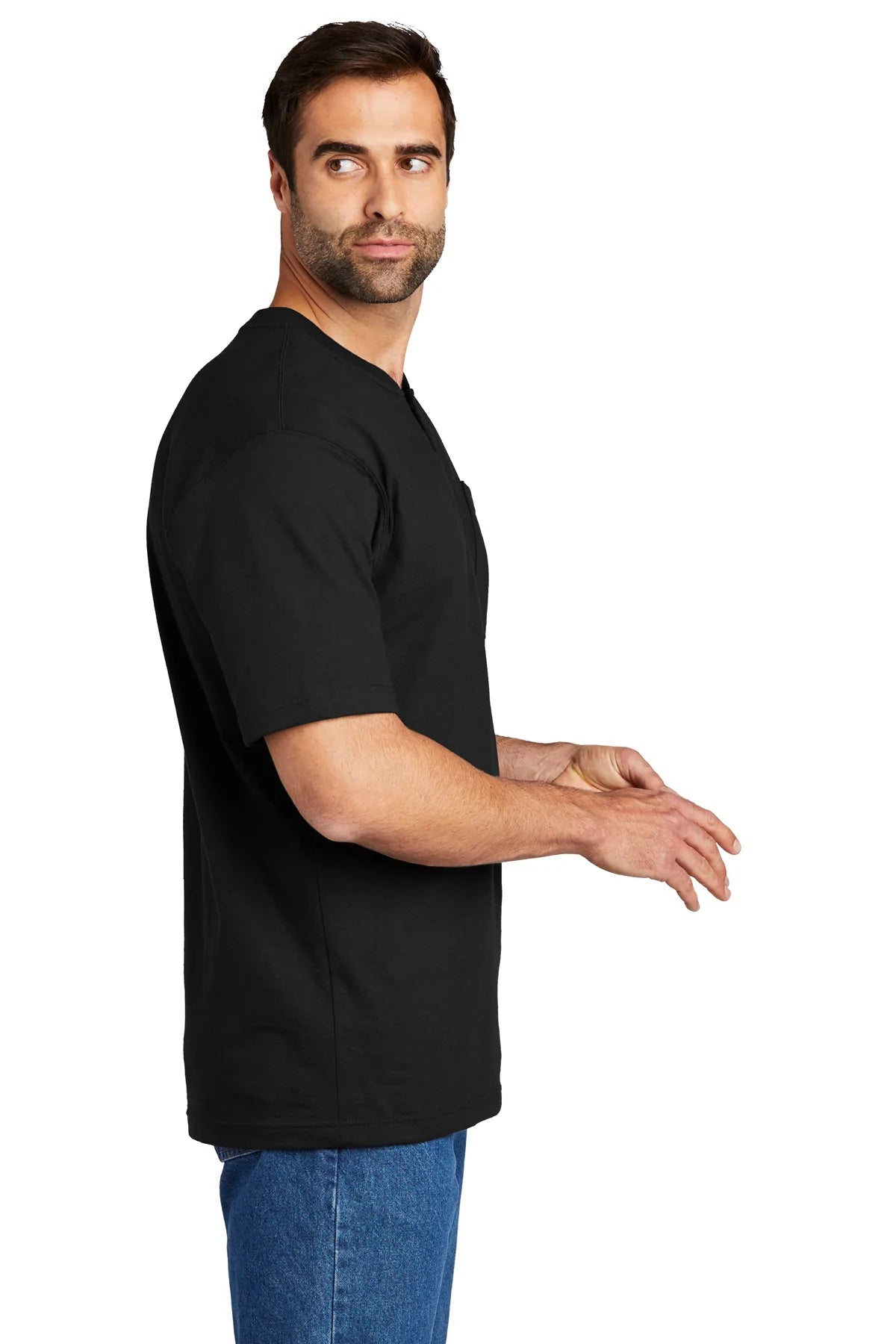 Carhartt Henley Custom T-Shirts, Black