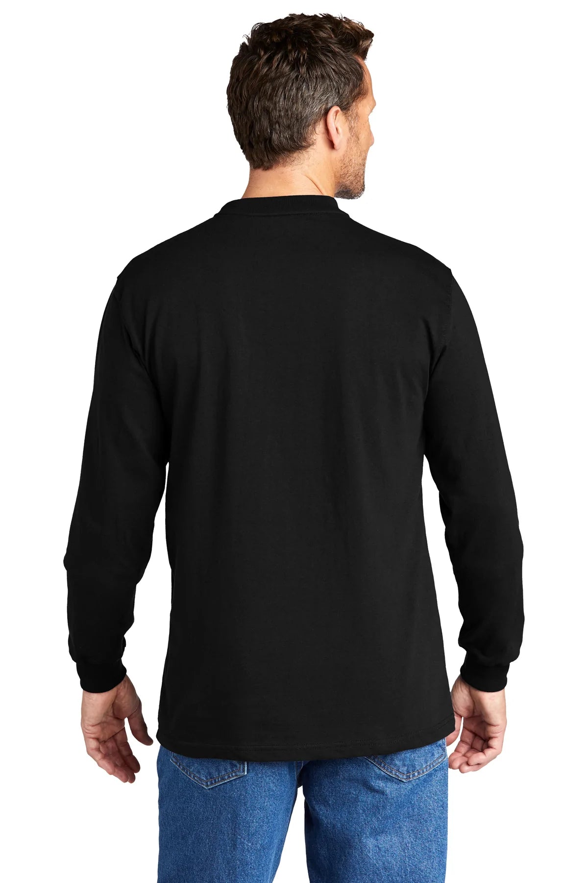 Carhartt Long Sleeve Henley Custom T-Shirts, Black