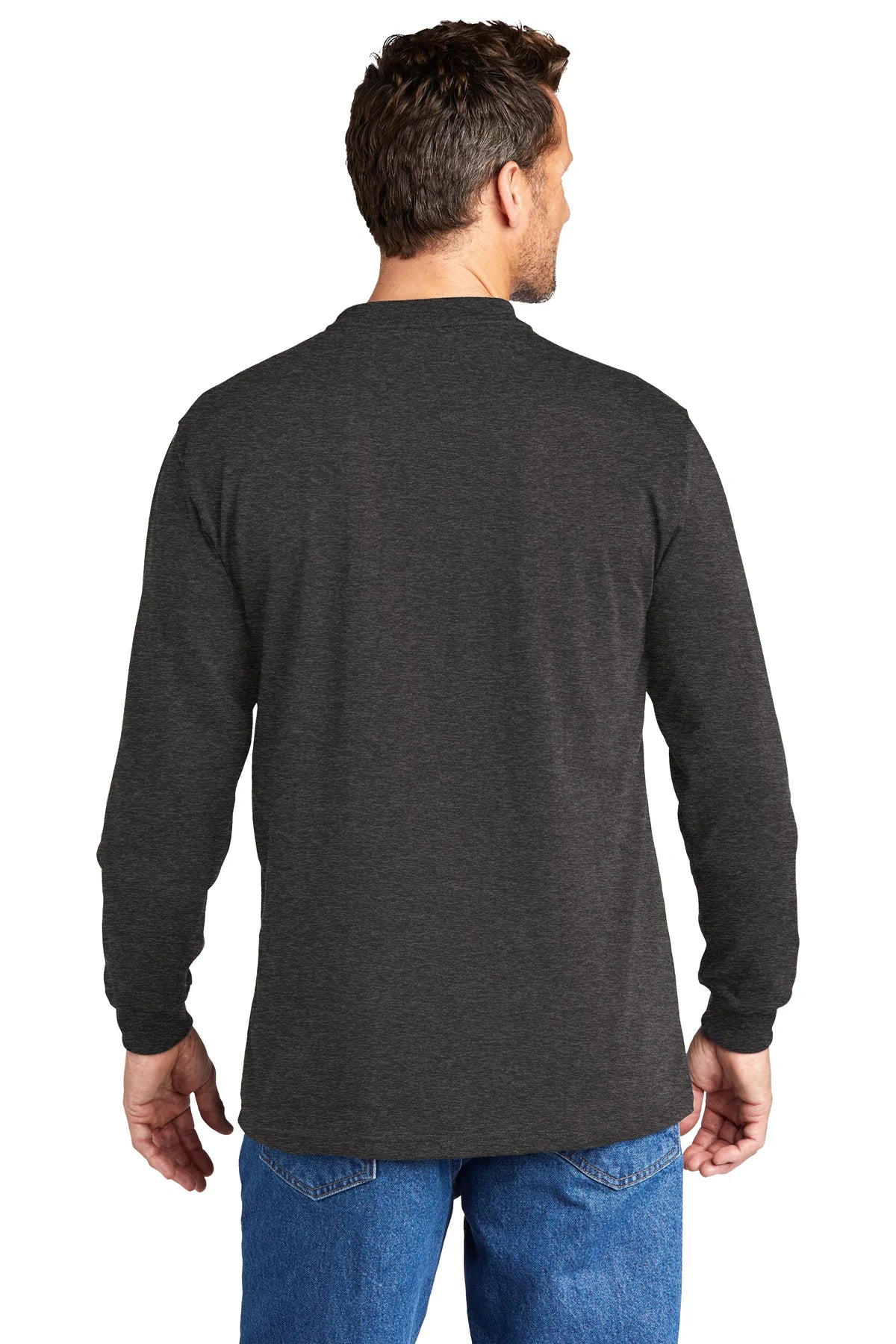 Carhartt Long Sleeve Henley Custom T-Shirts, Carbon Heather