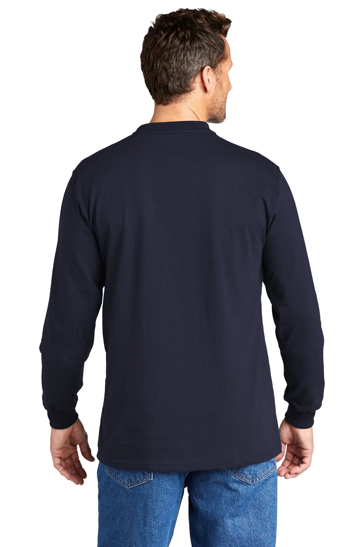 Carhartt Long Sleeve Henley Custom T-Shirts, Navy