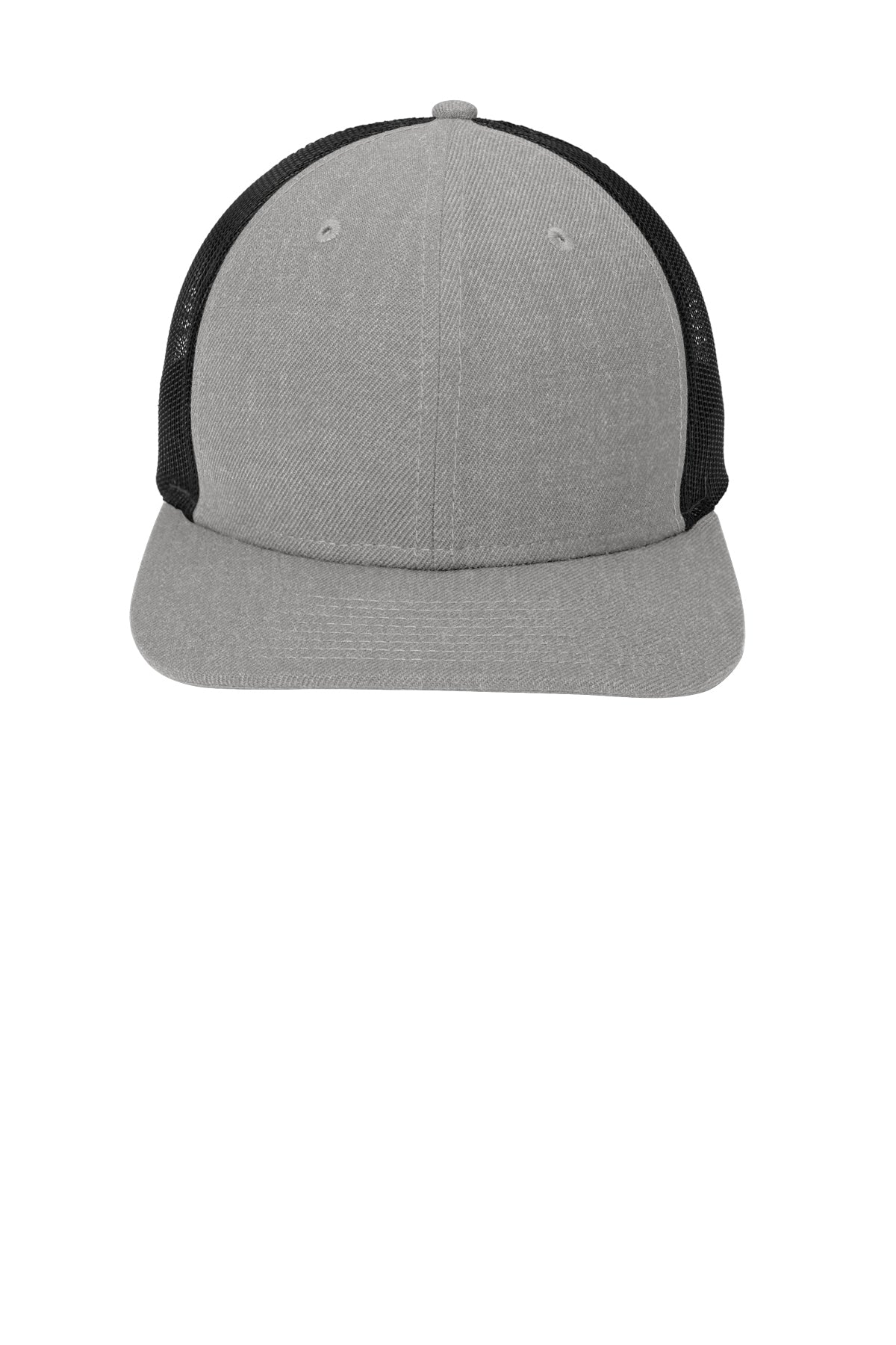 New Era Heather Grey/Black Snapback Low Profile Trucker Cap