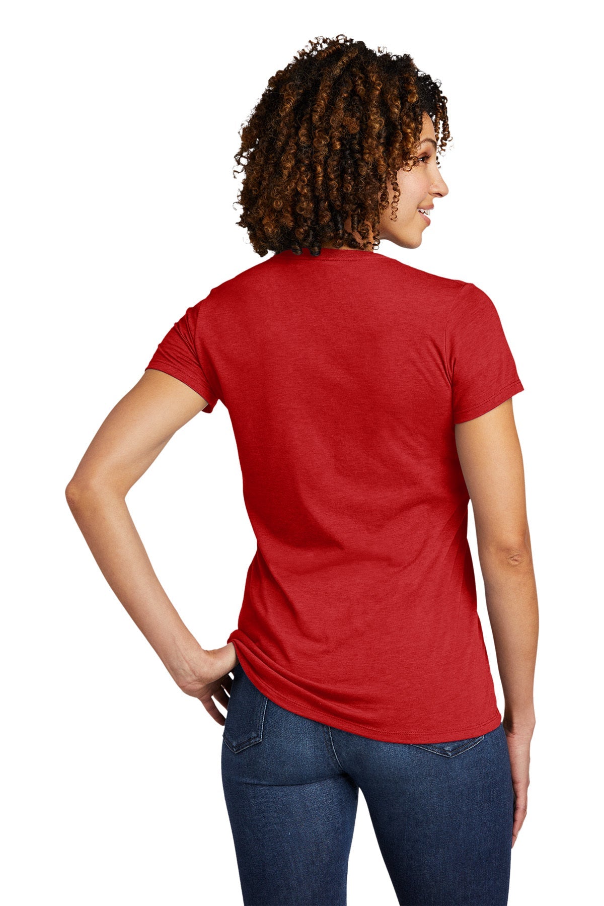 Allmade Women's Tri-Blend Customized V-Neck Tee, Rise Up Red