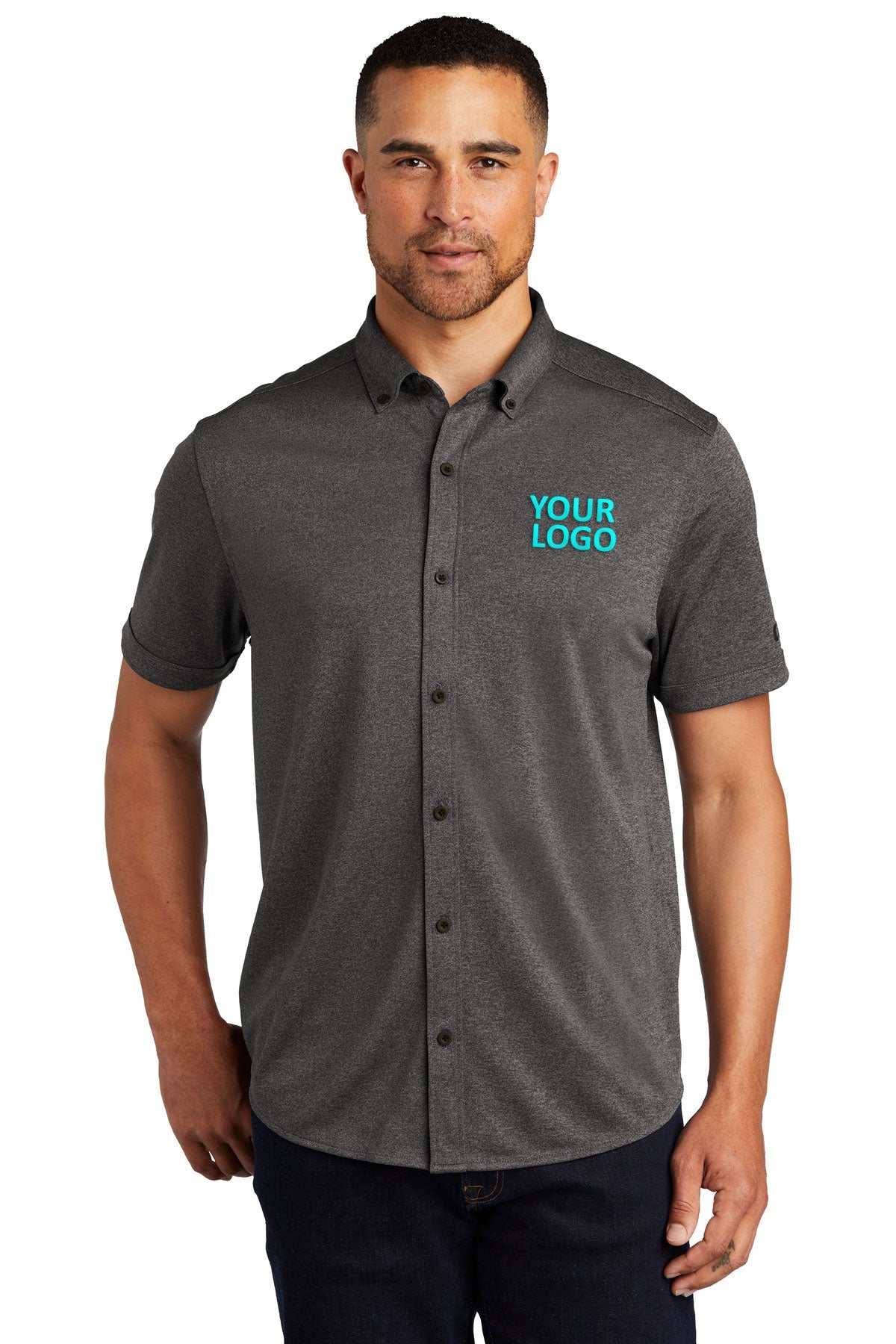 OGIO Dark Heather Grey OG141 custom made polo shirts with logo