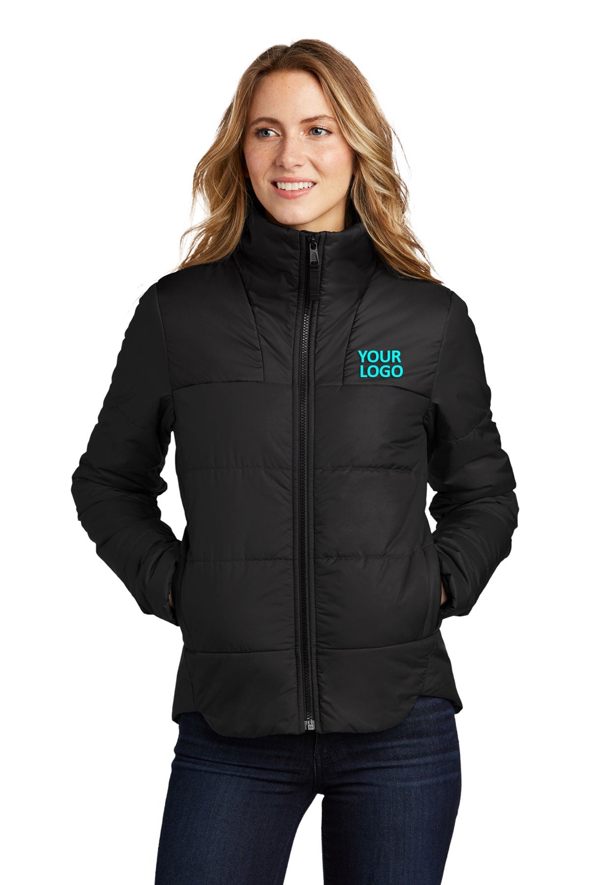 The North Face TNF Black NF0A529L business jackets with logo