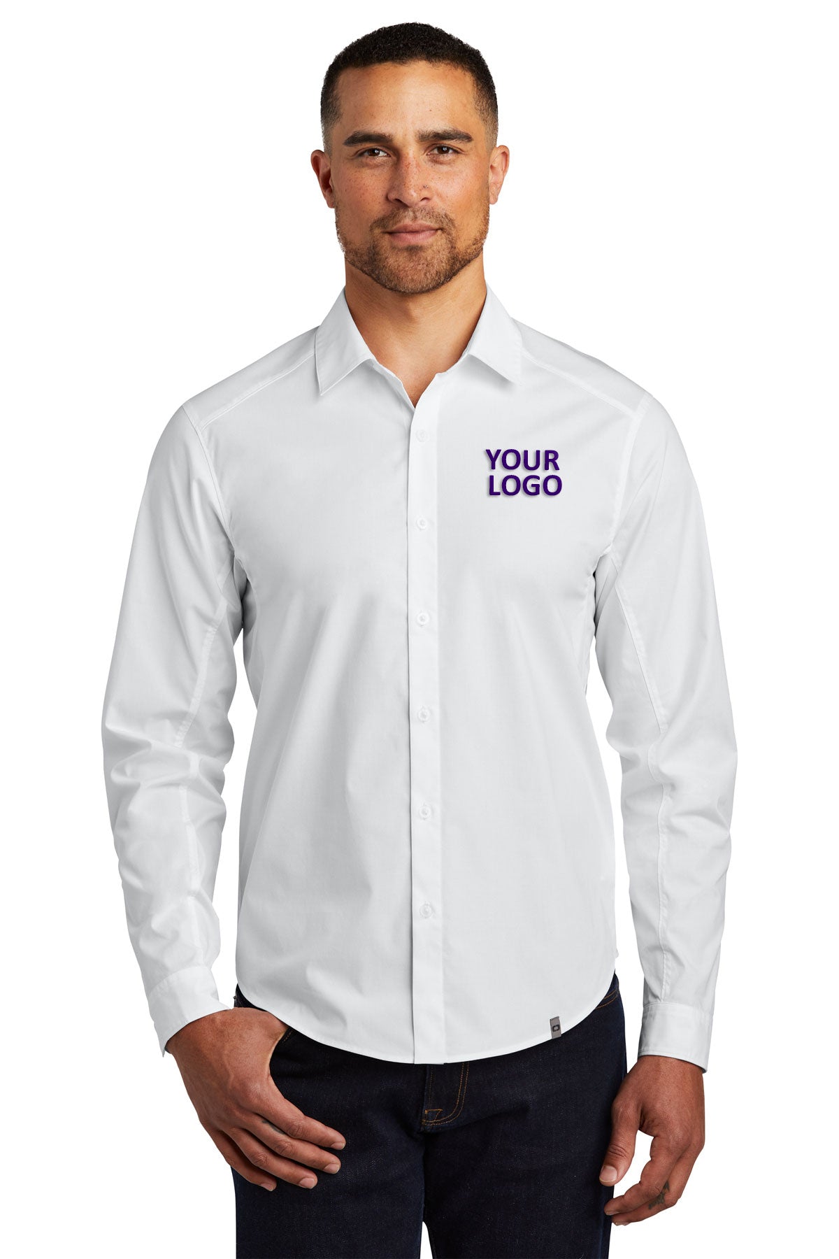 OGIO White OG1002 custom logo shirts