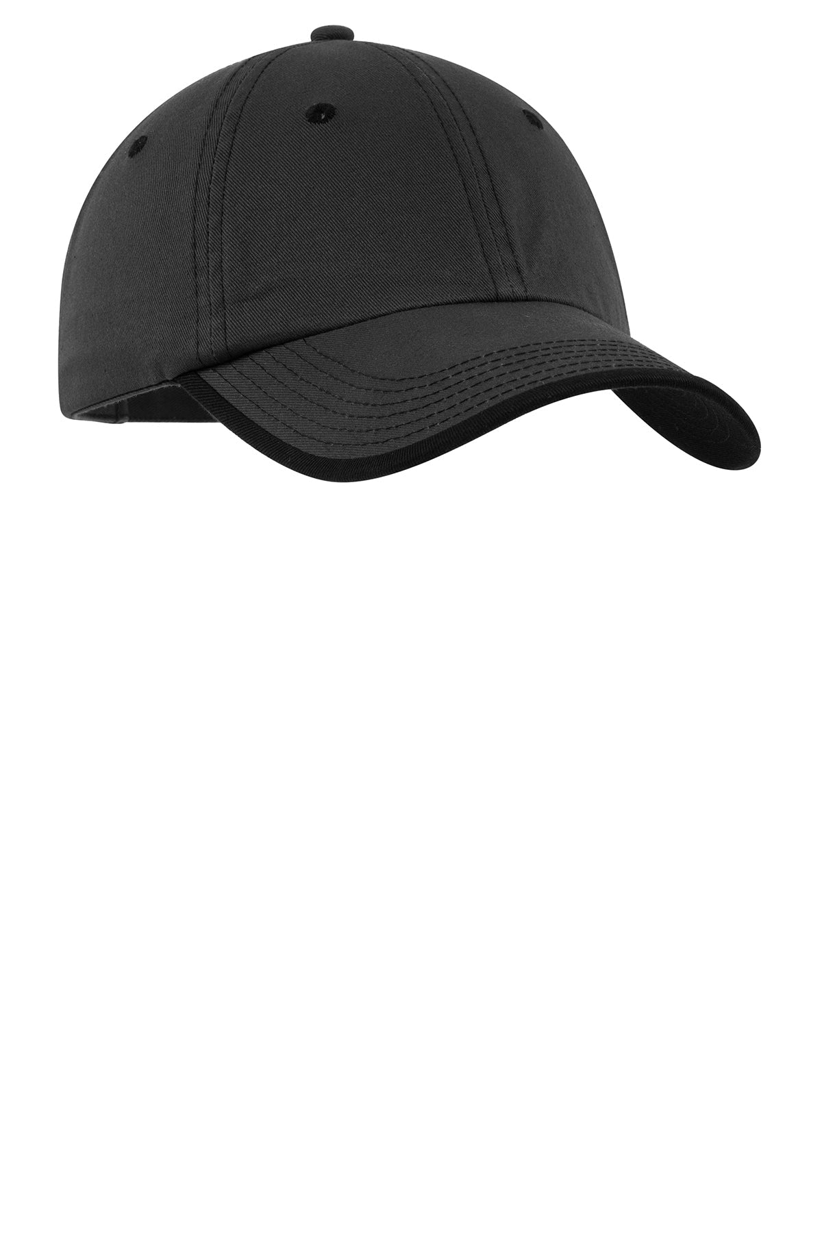 Port Authority Vintage Washed Custom Contrast Stitch Caps, Charcoal/Black