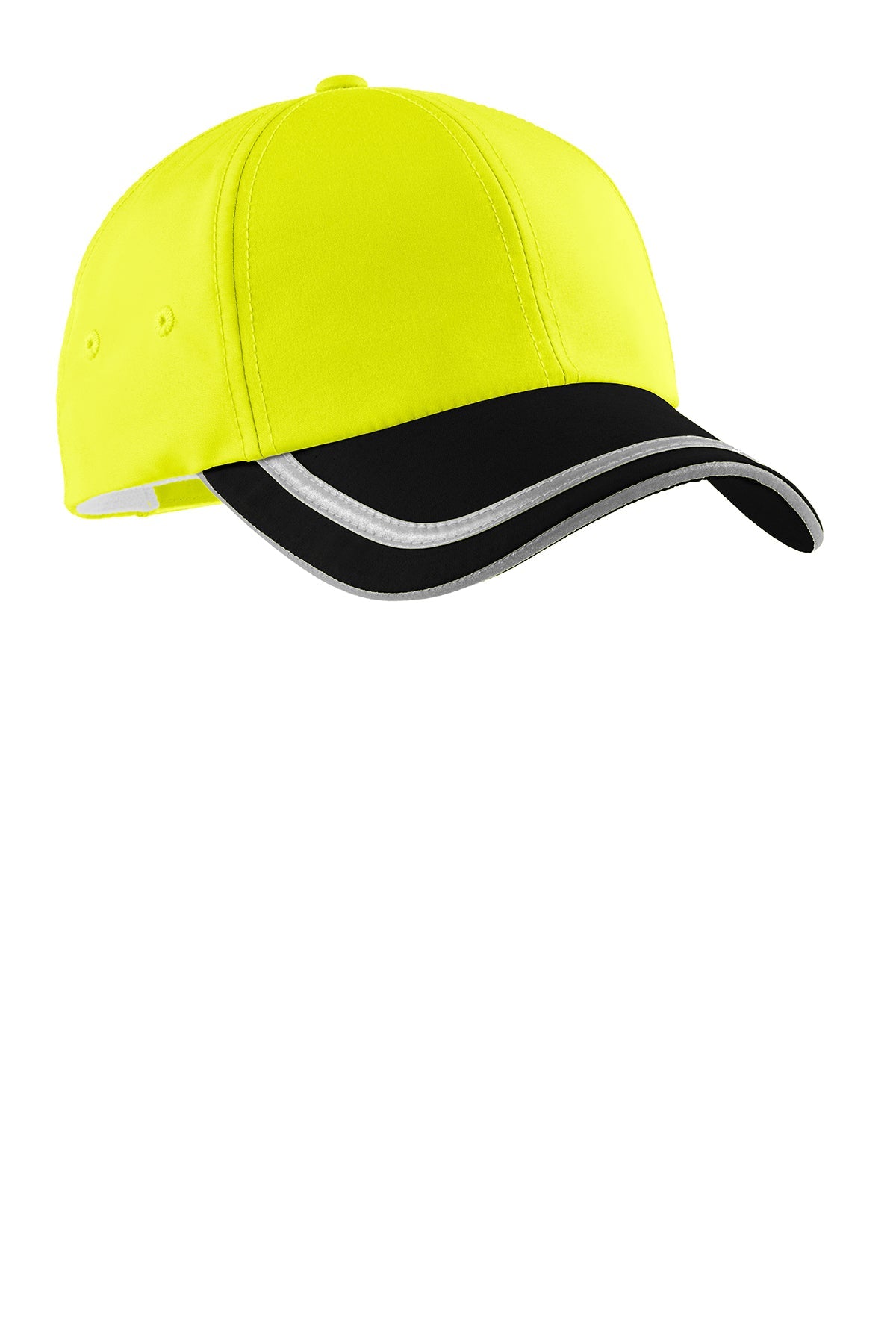 Port Authority Enhanced Branded Visibility Caps, Sfty Ylw/Black/ Reflective