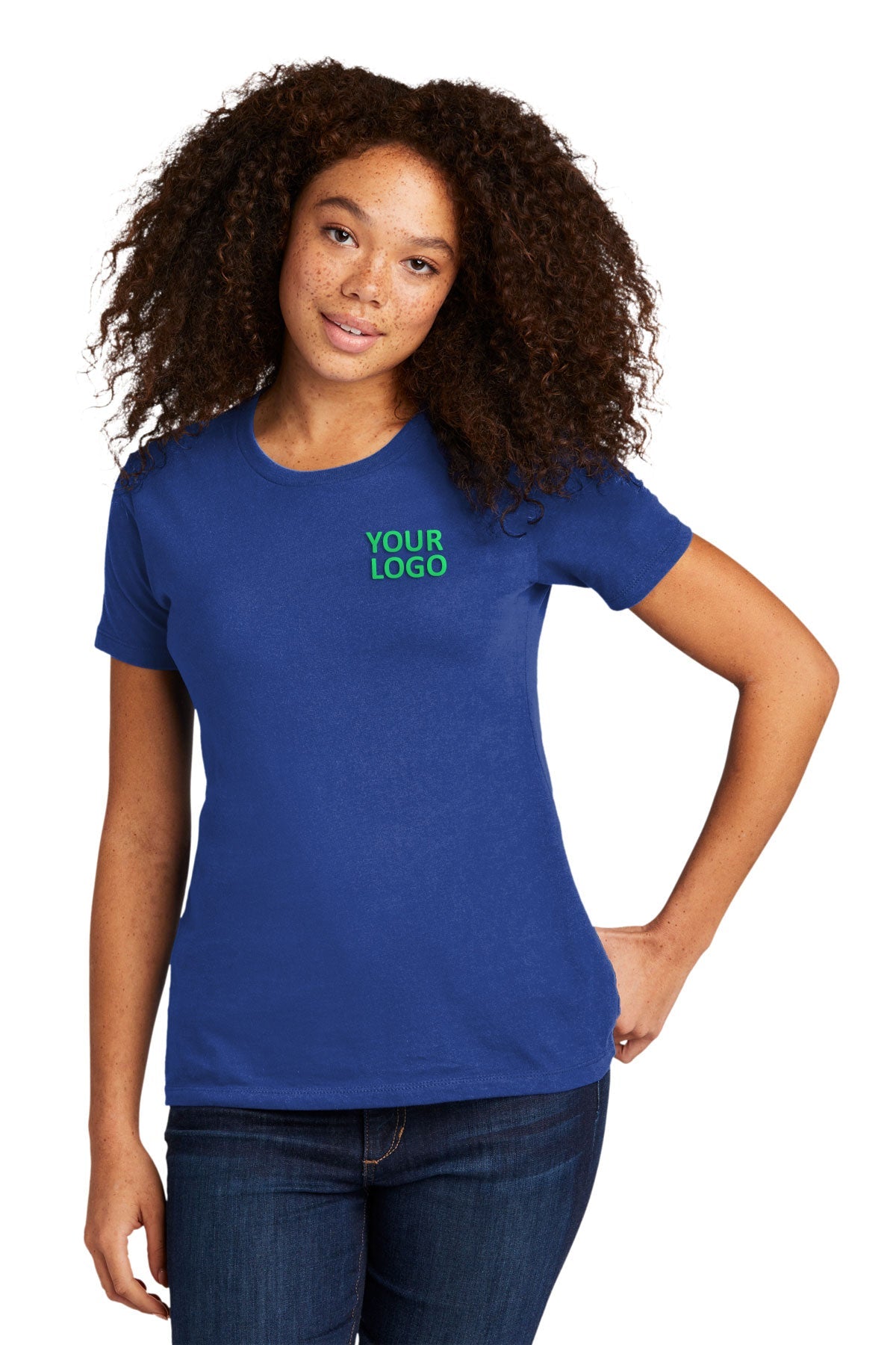 Next Level Women's Cotton Boyfriend Custom Tee's, Royal