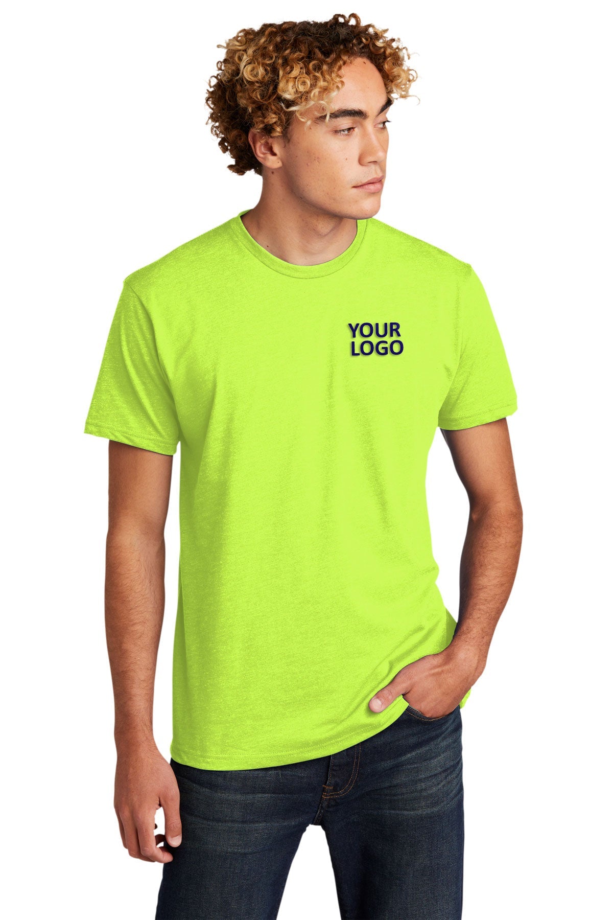 Next Level Unisex CVC Customized T-Shirts, Neon Yellow