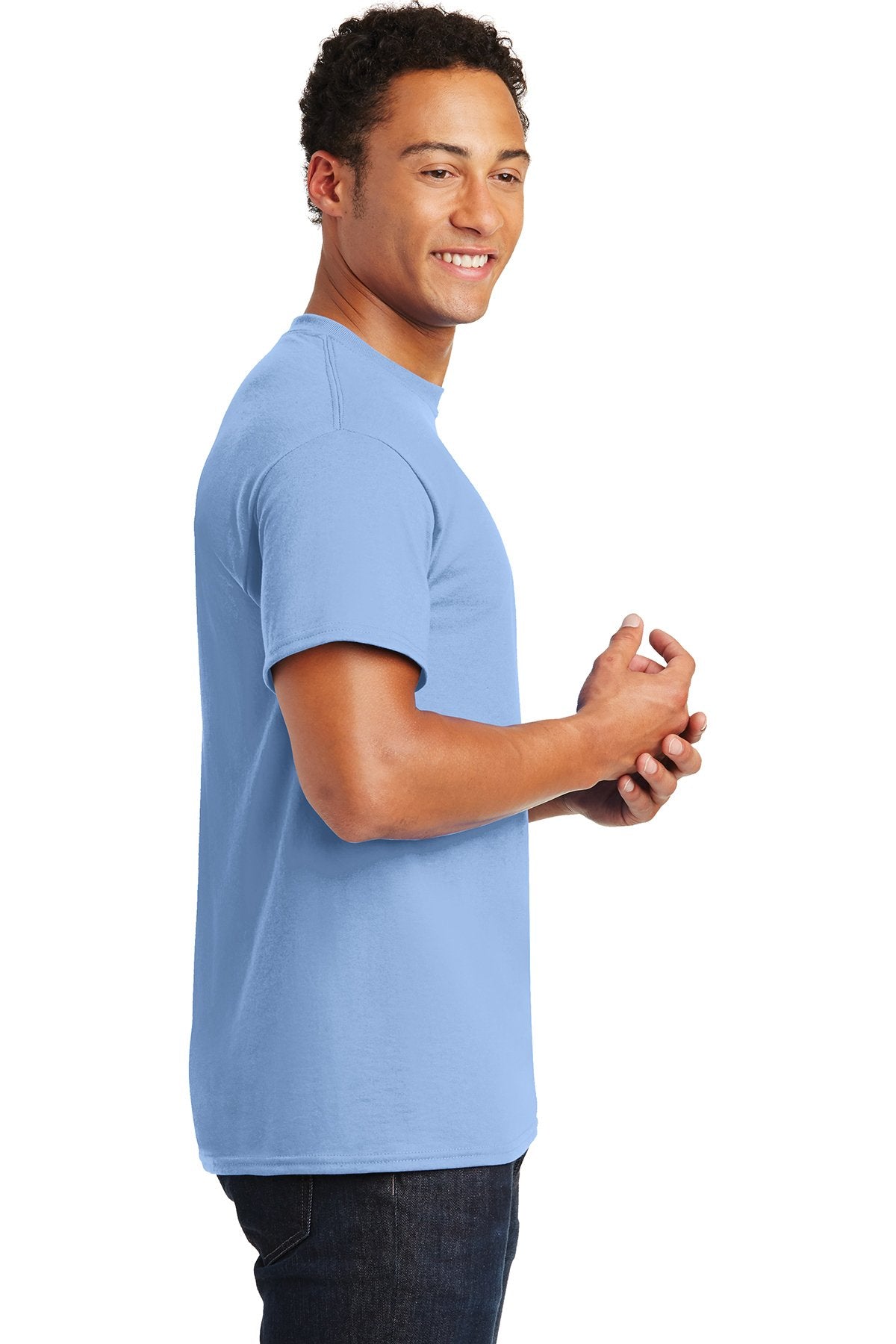 gildan dryblend cotton poly t shirt 8000 light blue
