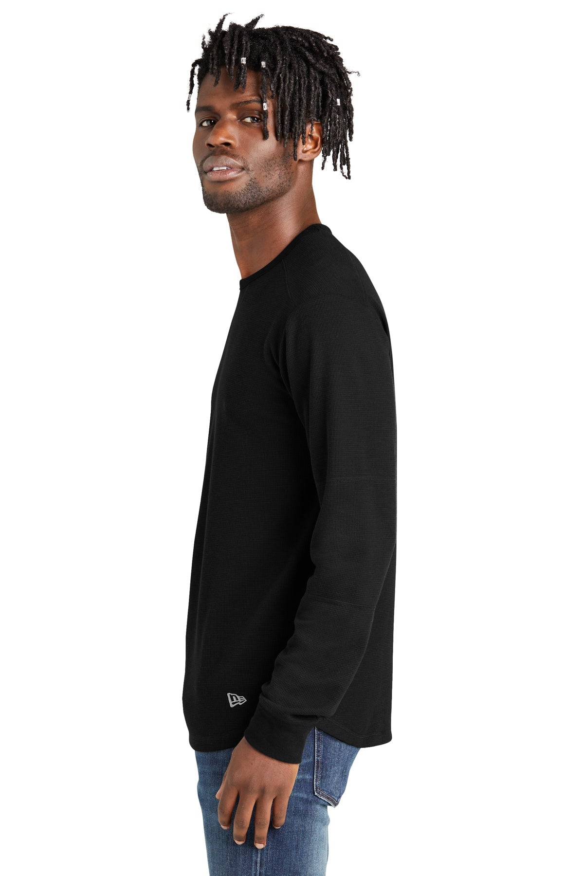 New Era Thermal Long Sleeve Custom T Shirts, Black