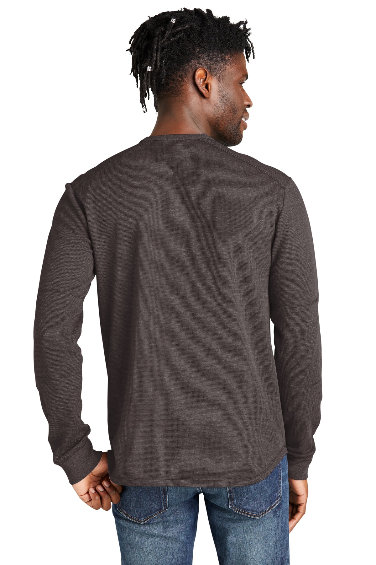 New Era Thermal Long Sleeve Custom T Shirts, Black Heather