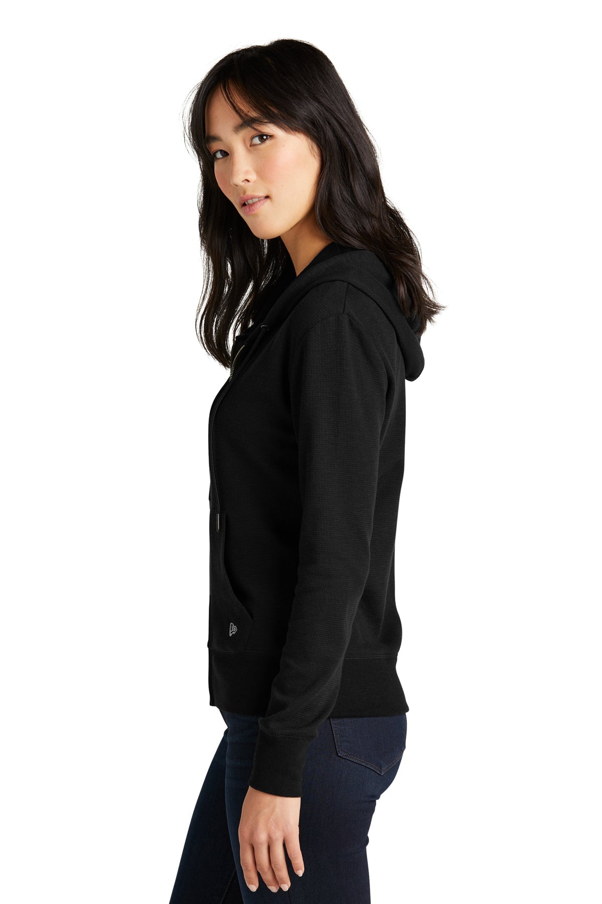 New Era Ladies Thermal Custom Zip Hoodies, Black