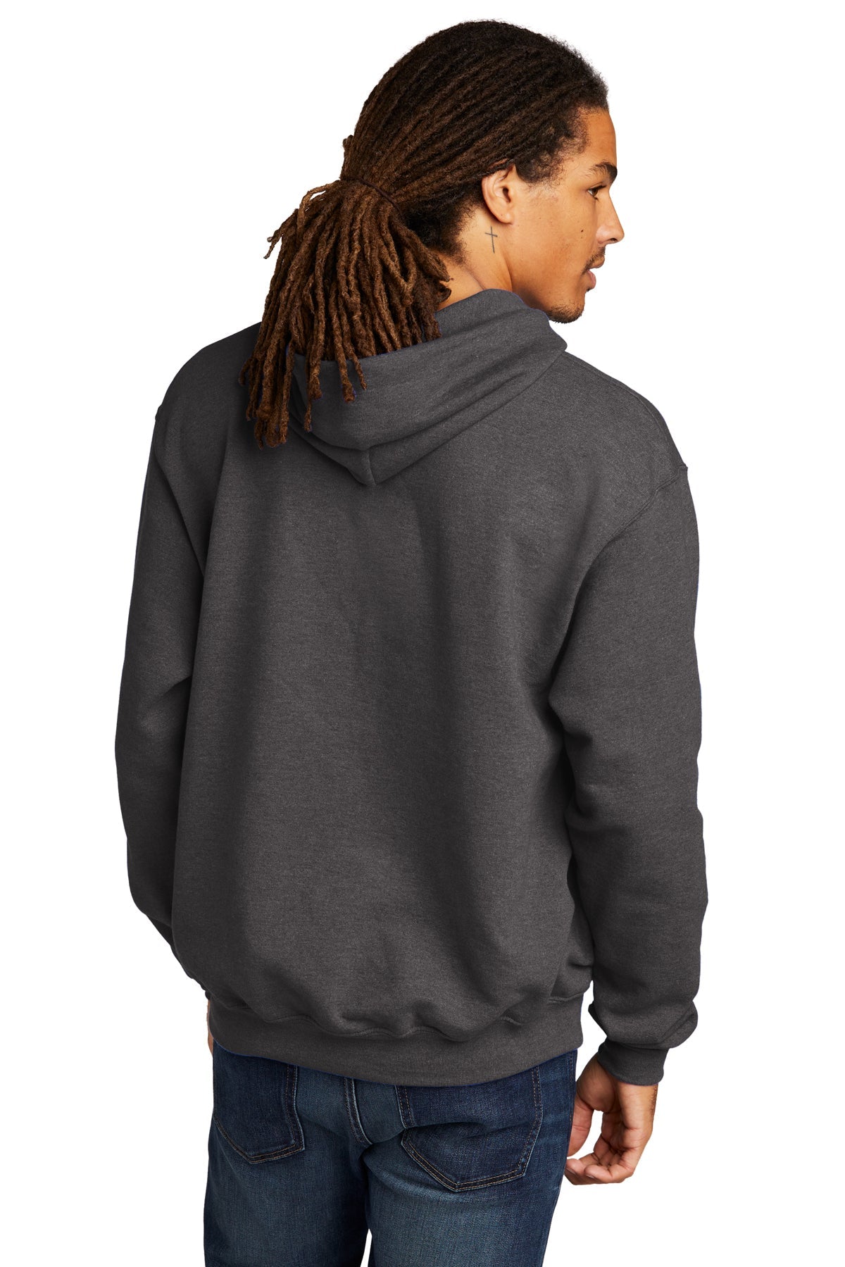 Custom Champion Eco Fleece Pullover Hoodie Charcoal Heather