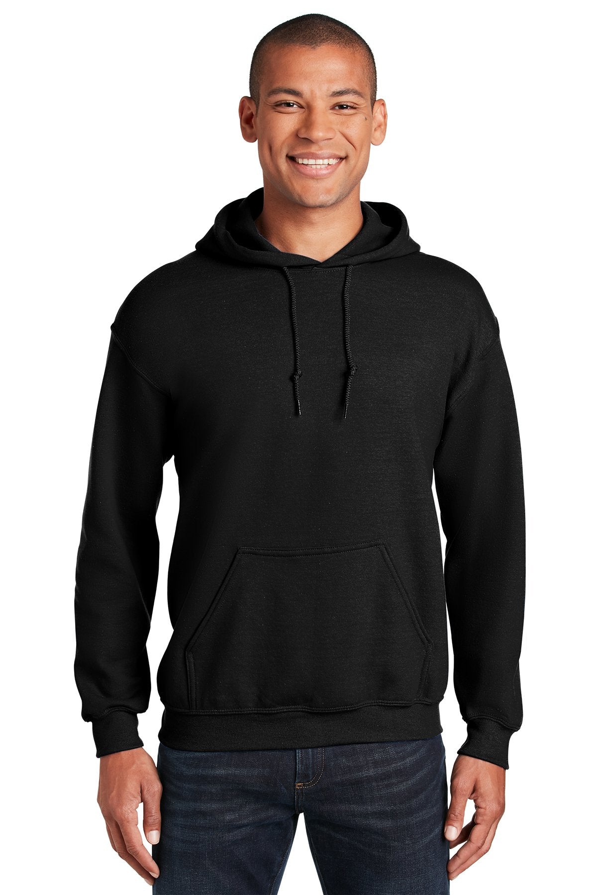 Gildan Black 18500 sweatshirts with logos
