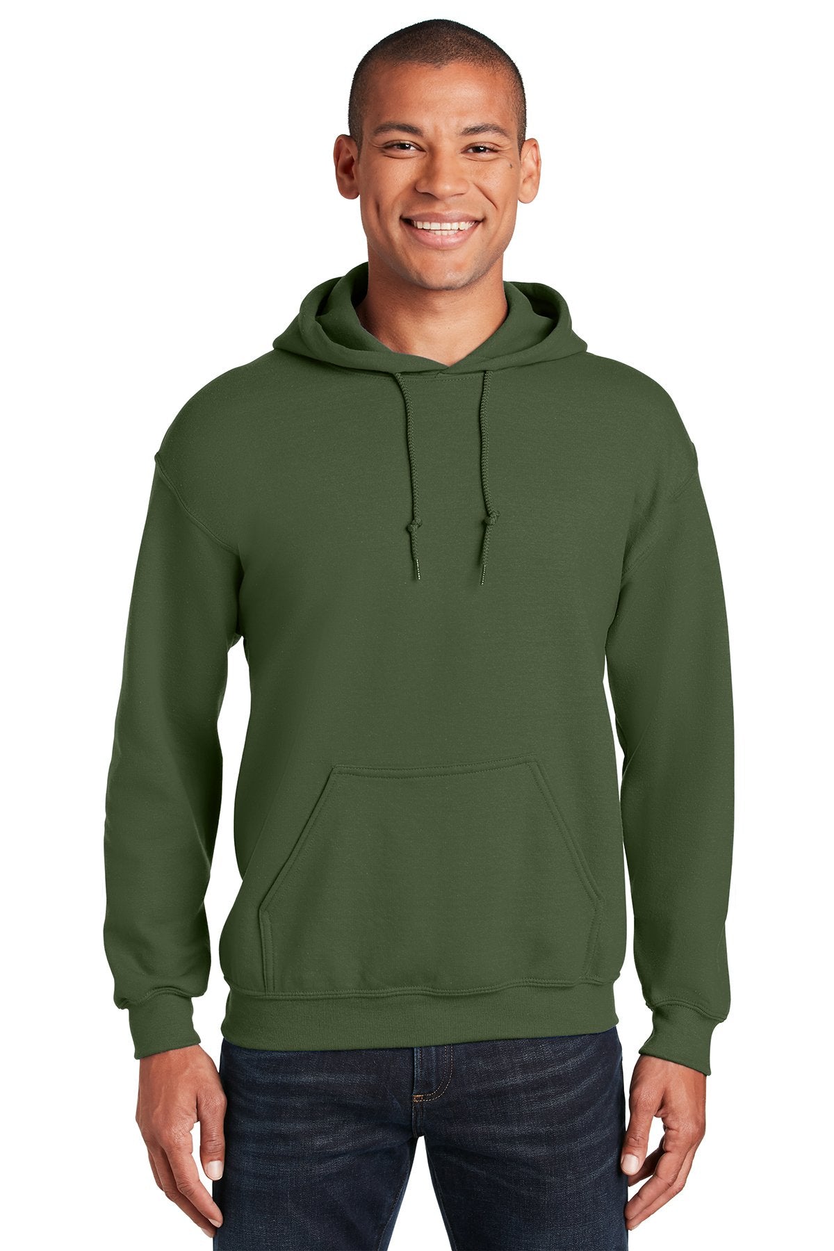 Gildan Military Green 18500 business sweatshirts with logo