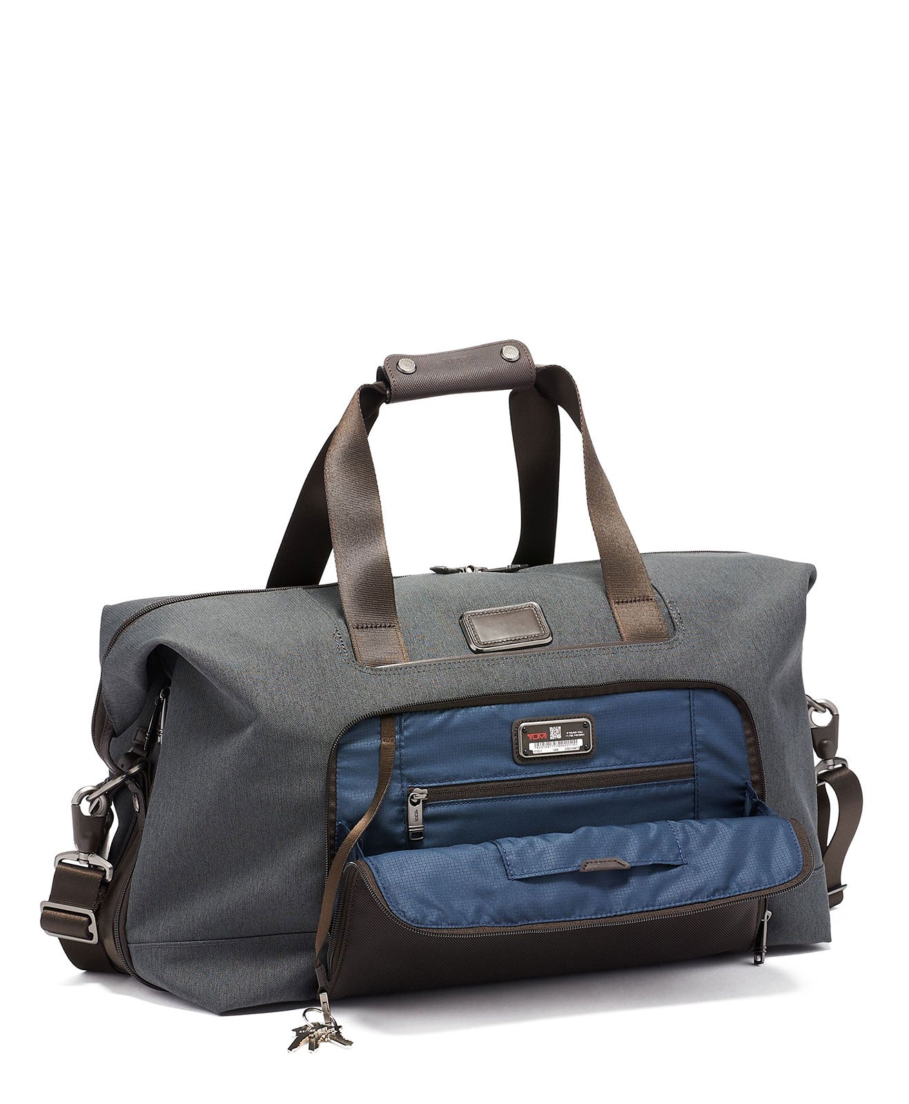 Branded Tumi Double Expansion Travel Satchel Anthracite