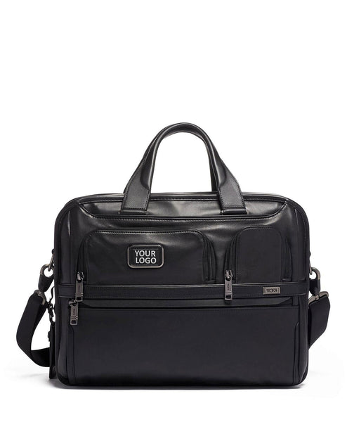 Branded Tumi Expandable Organizer Laptop Brief Leather Black