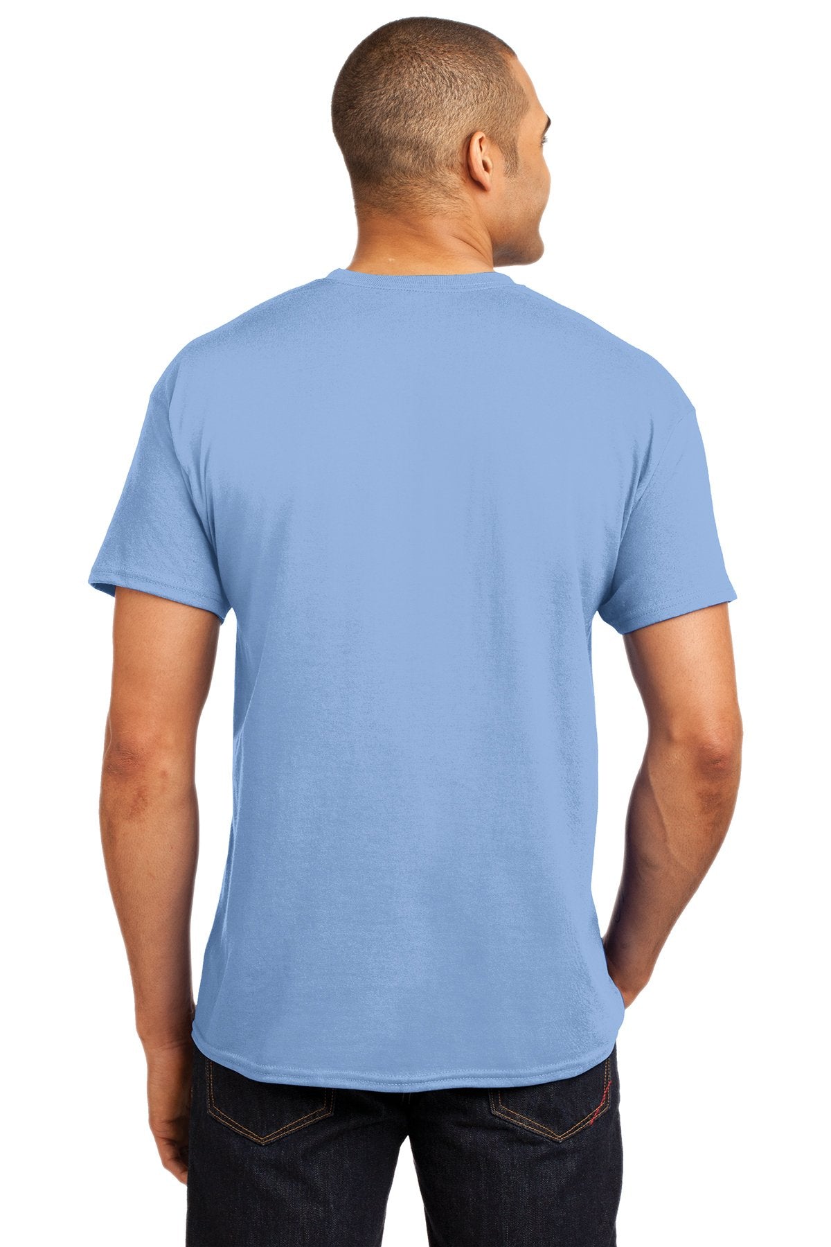 hanes ecosmart 50 50 cotton/poly t shirt 5170 light blue