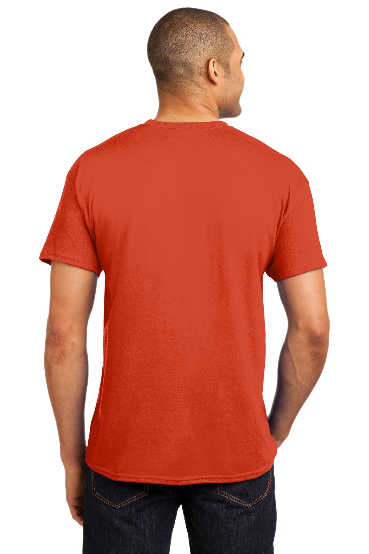 hanes ecosmart 50 50 cotton/poly t shirt 5170 orange