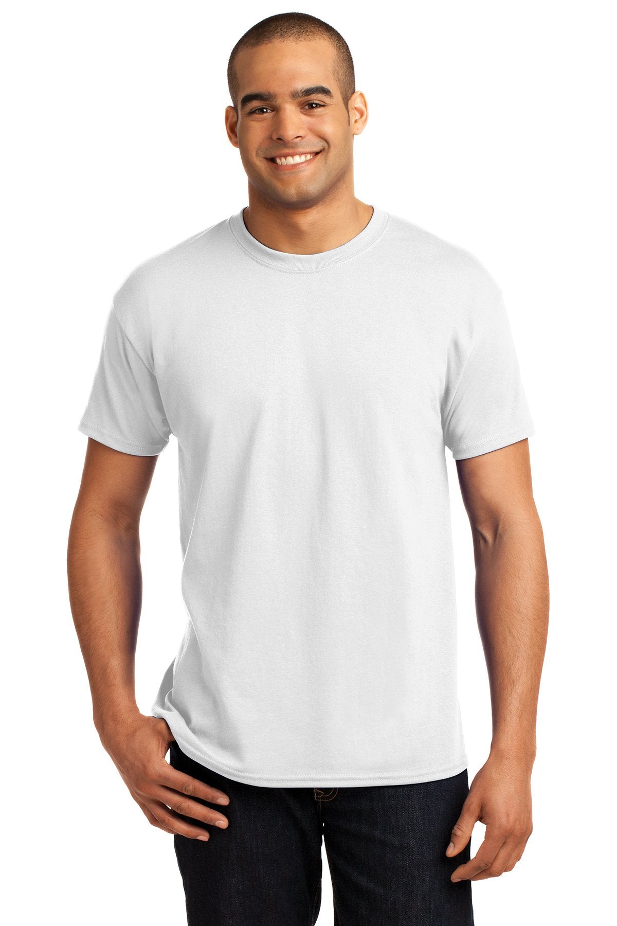 hanes ecosmart 50 50 cotton/poly t shirt 5170 white