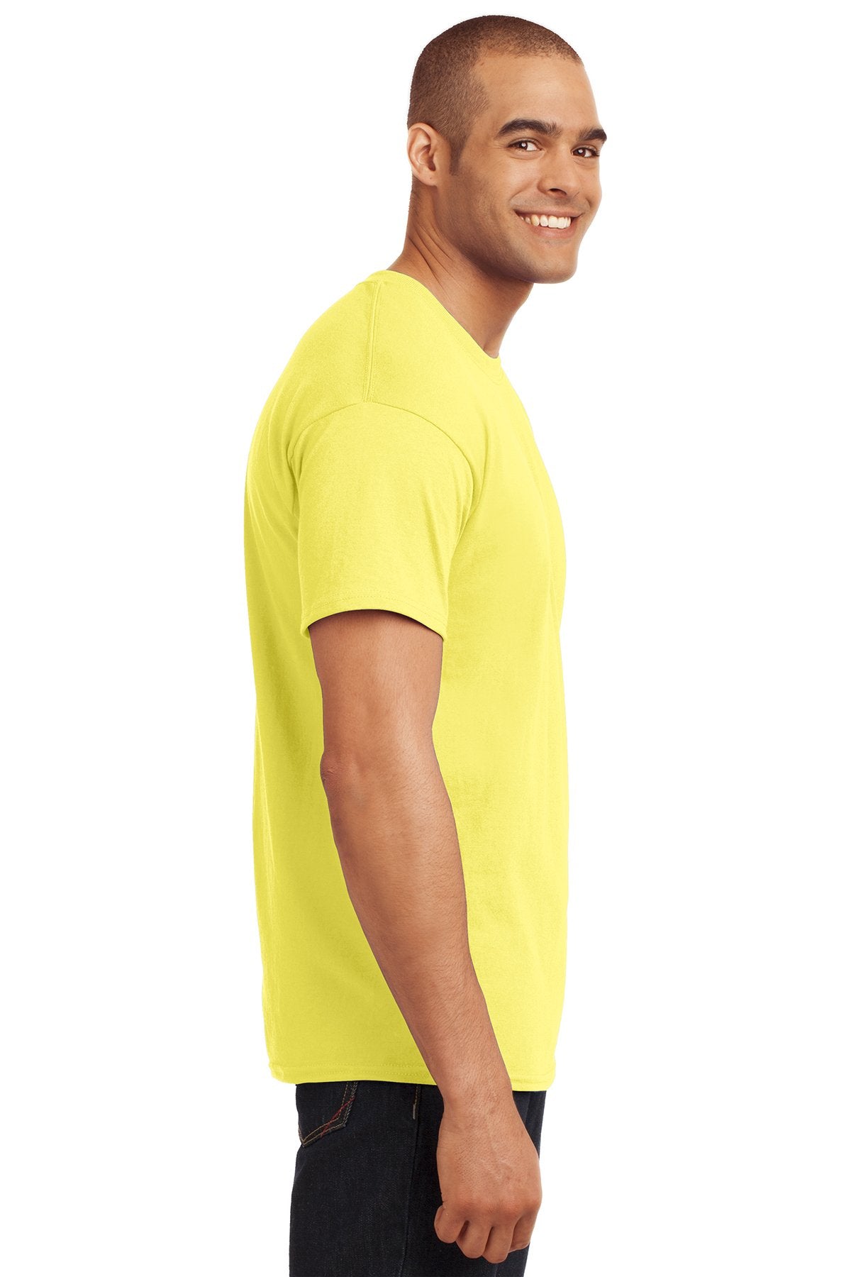 hanes ecosmart 50 50 cotton/poly t shirt 5170 yellow