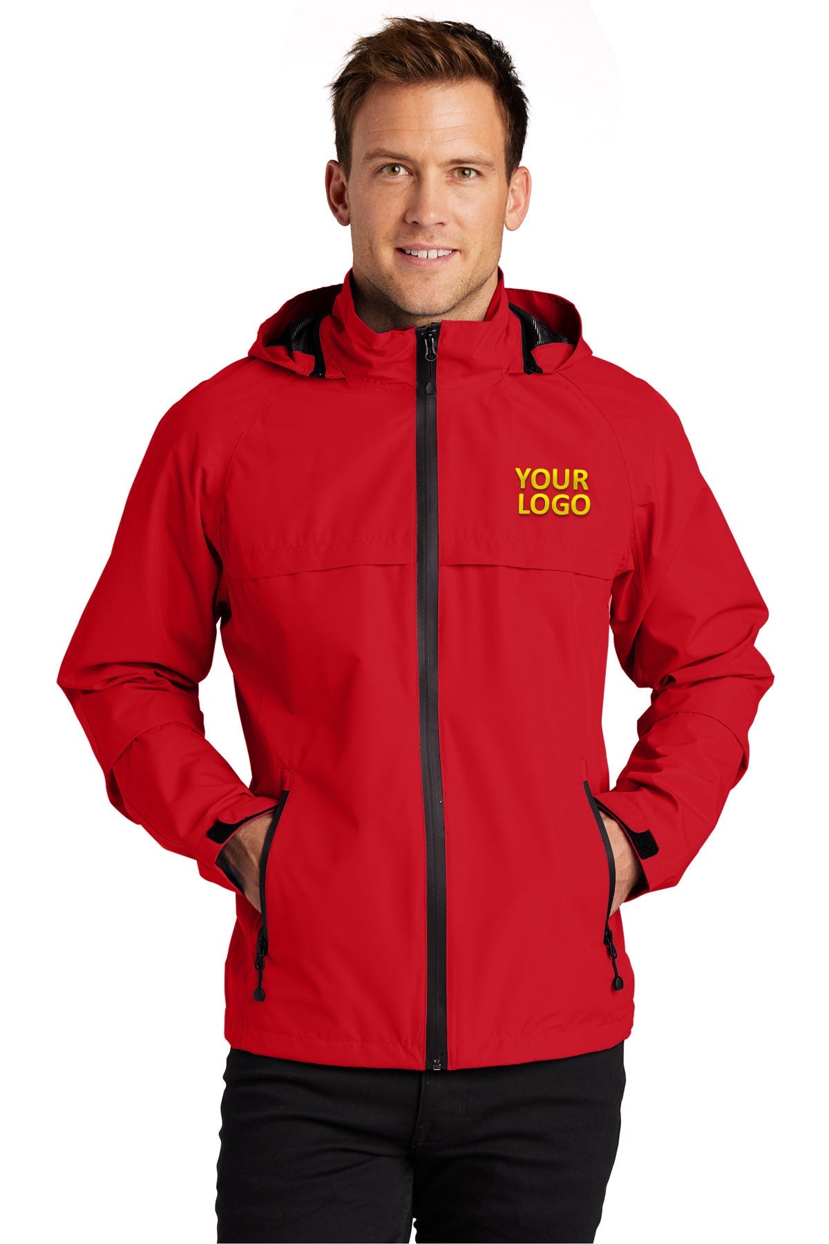 Port Authority Deep Red J333 company logo jackets