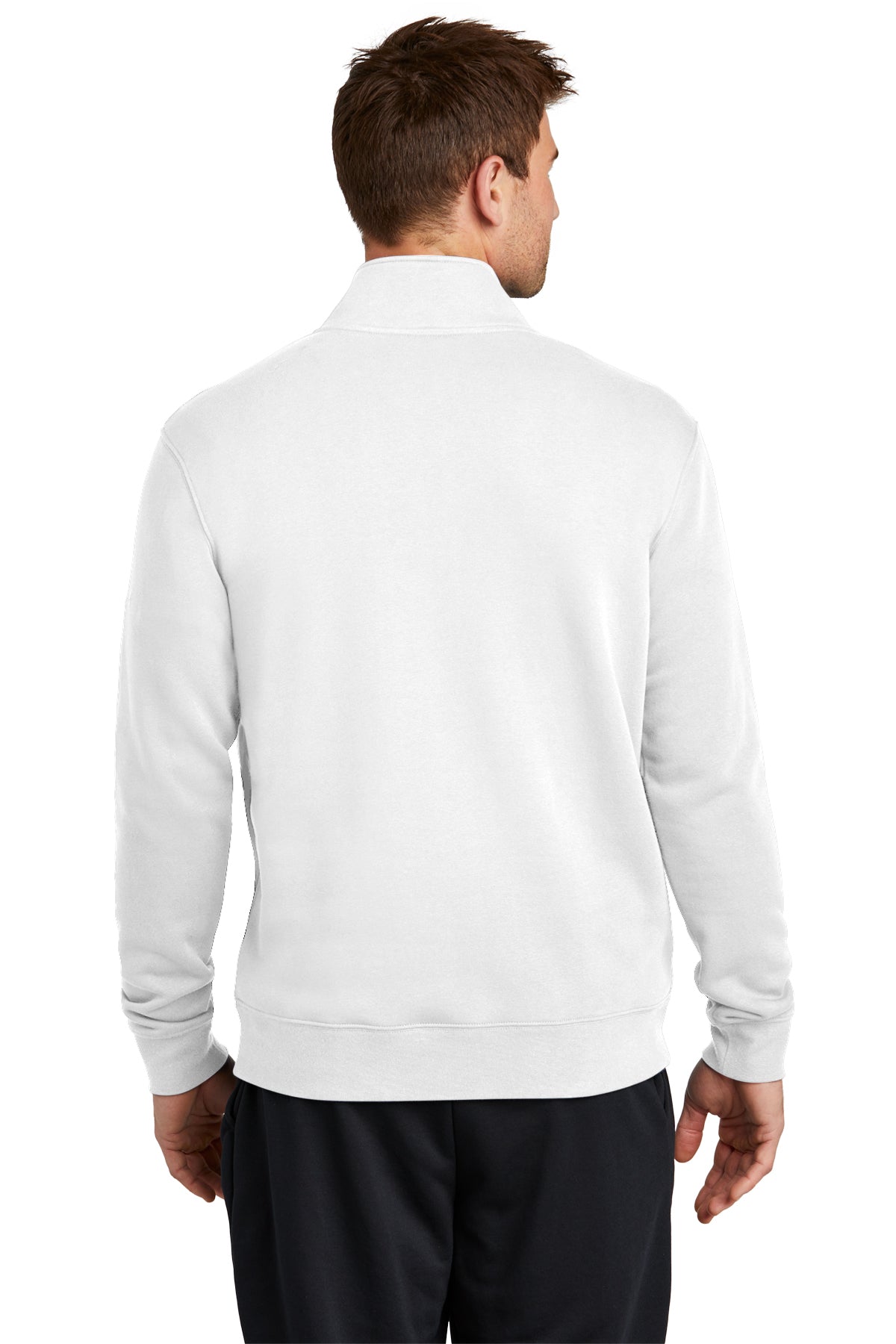 Branded Nike Club Fleece Sleeve Swoosh 1/2-Zip NKDX6718 White
