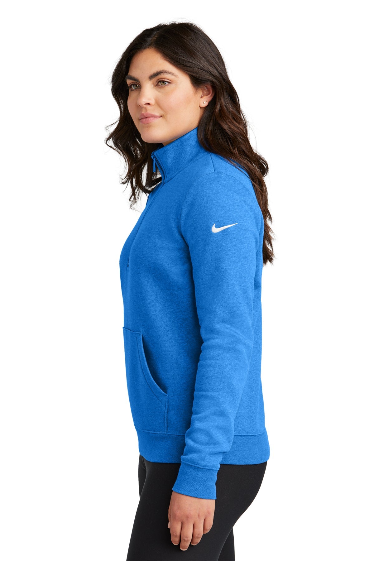 Nike Ladies Club Fleece Custom Quarter-Zips, Game Royal Heather