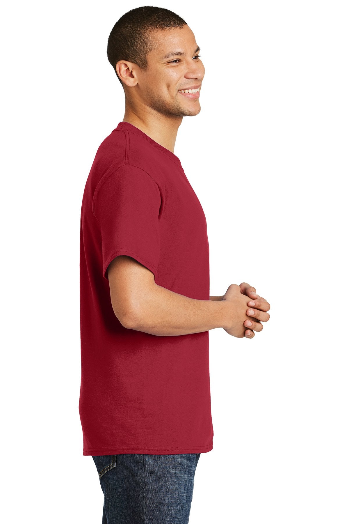 hanes beefy cotton t shirt 5180 deep red