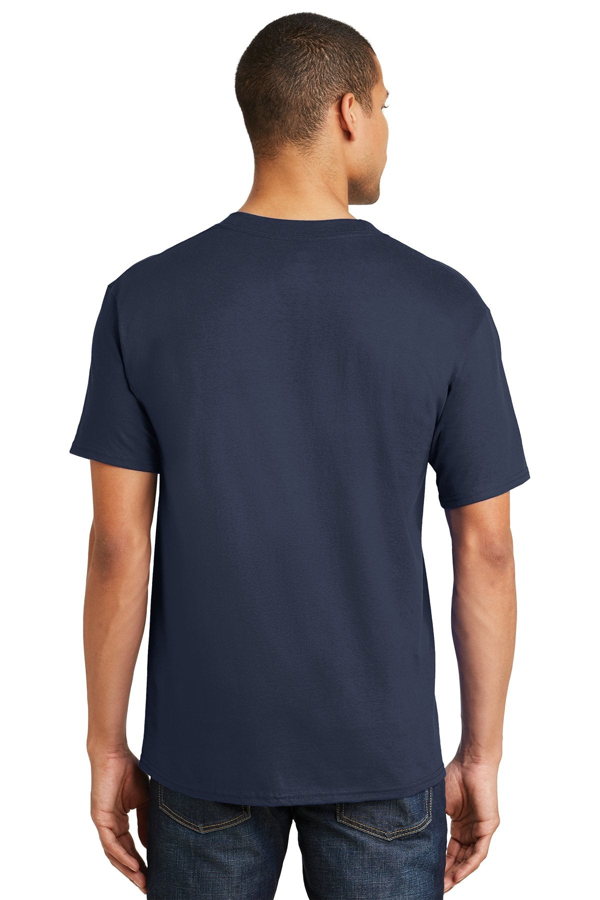 hanes beefy cotton t shirt 5180 navy