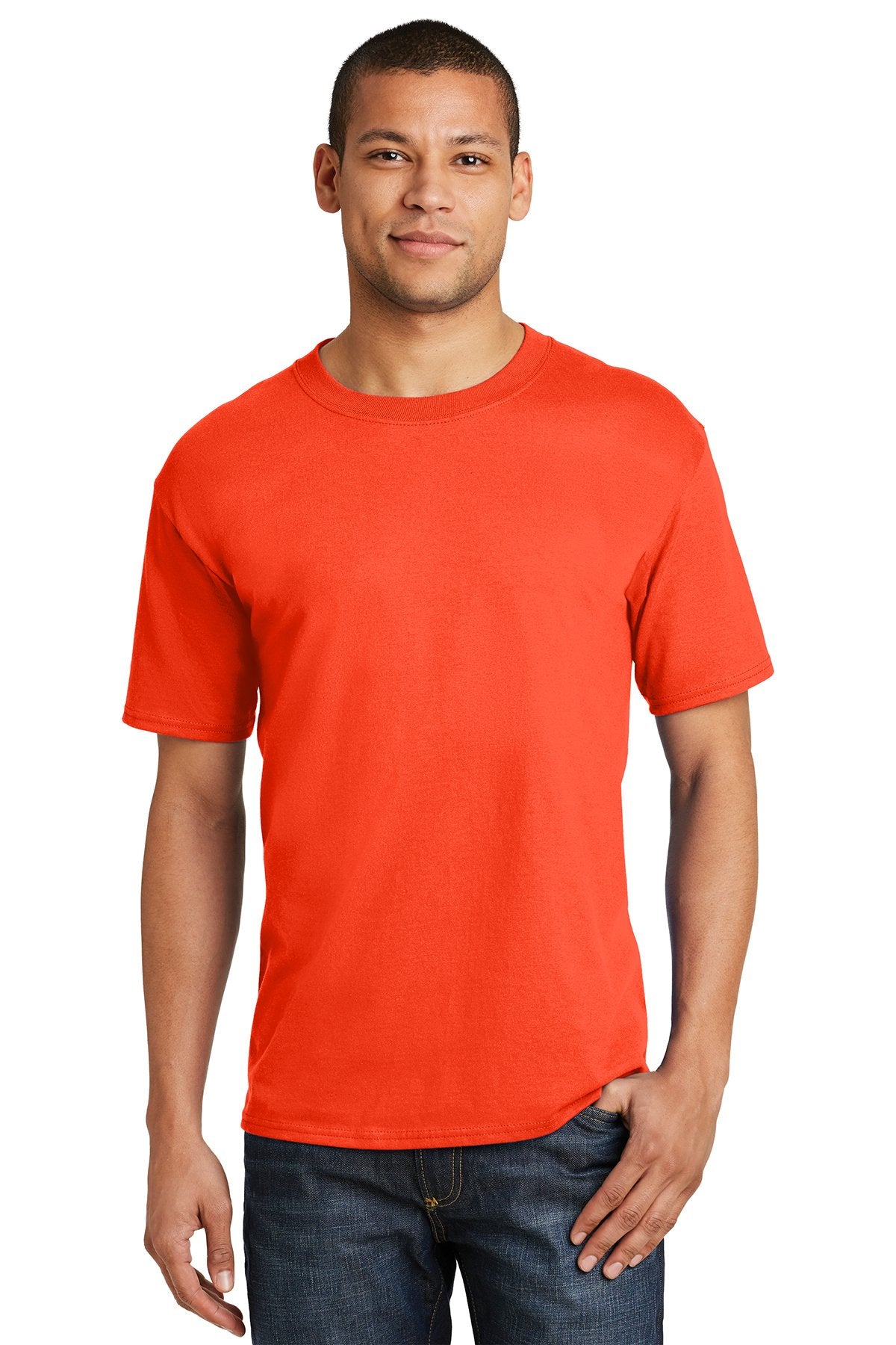 hanes beefy cotton t shirt 5180 orange