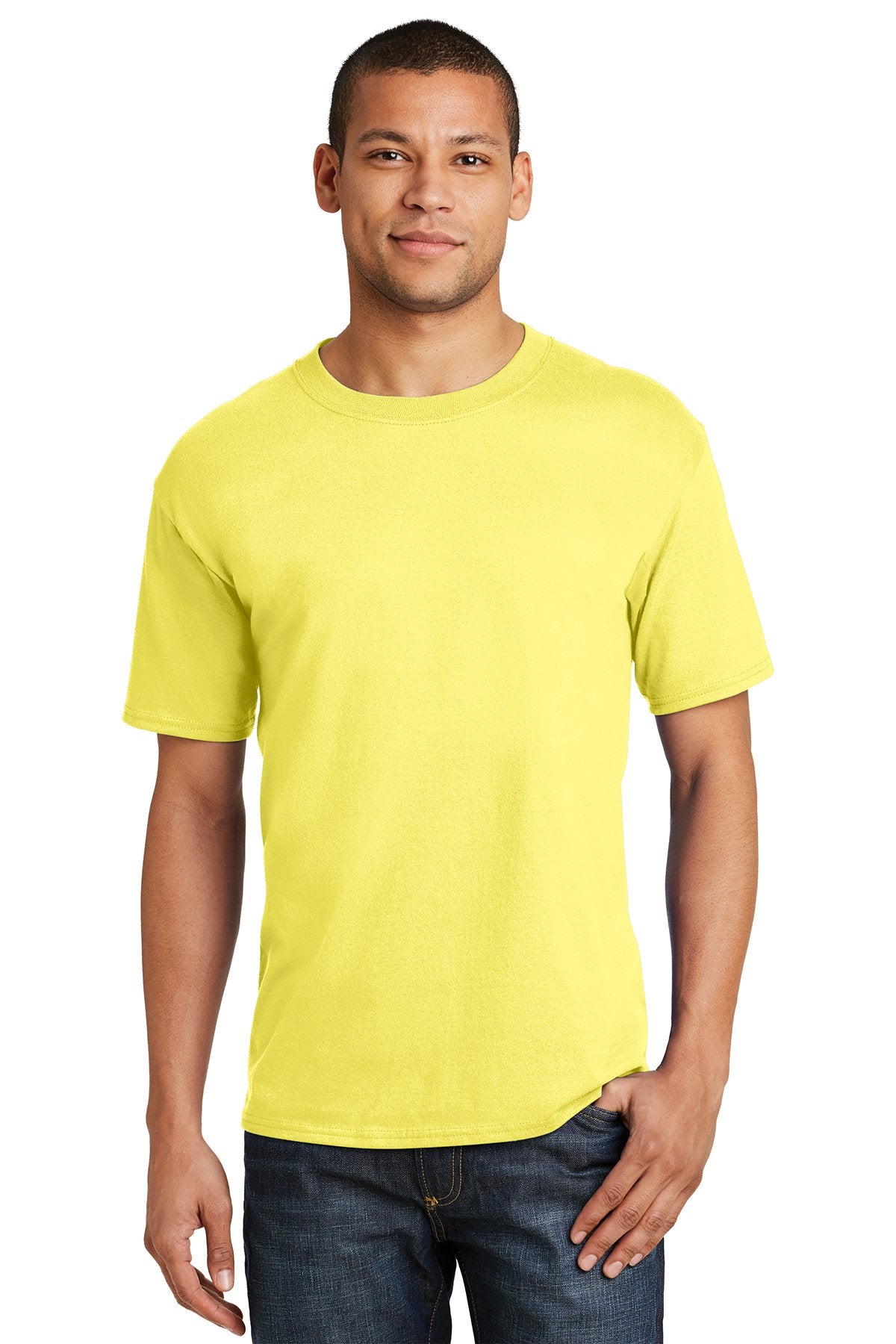 hanes beefy cotton t shirt 5180 yellow