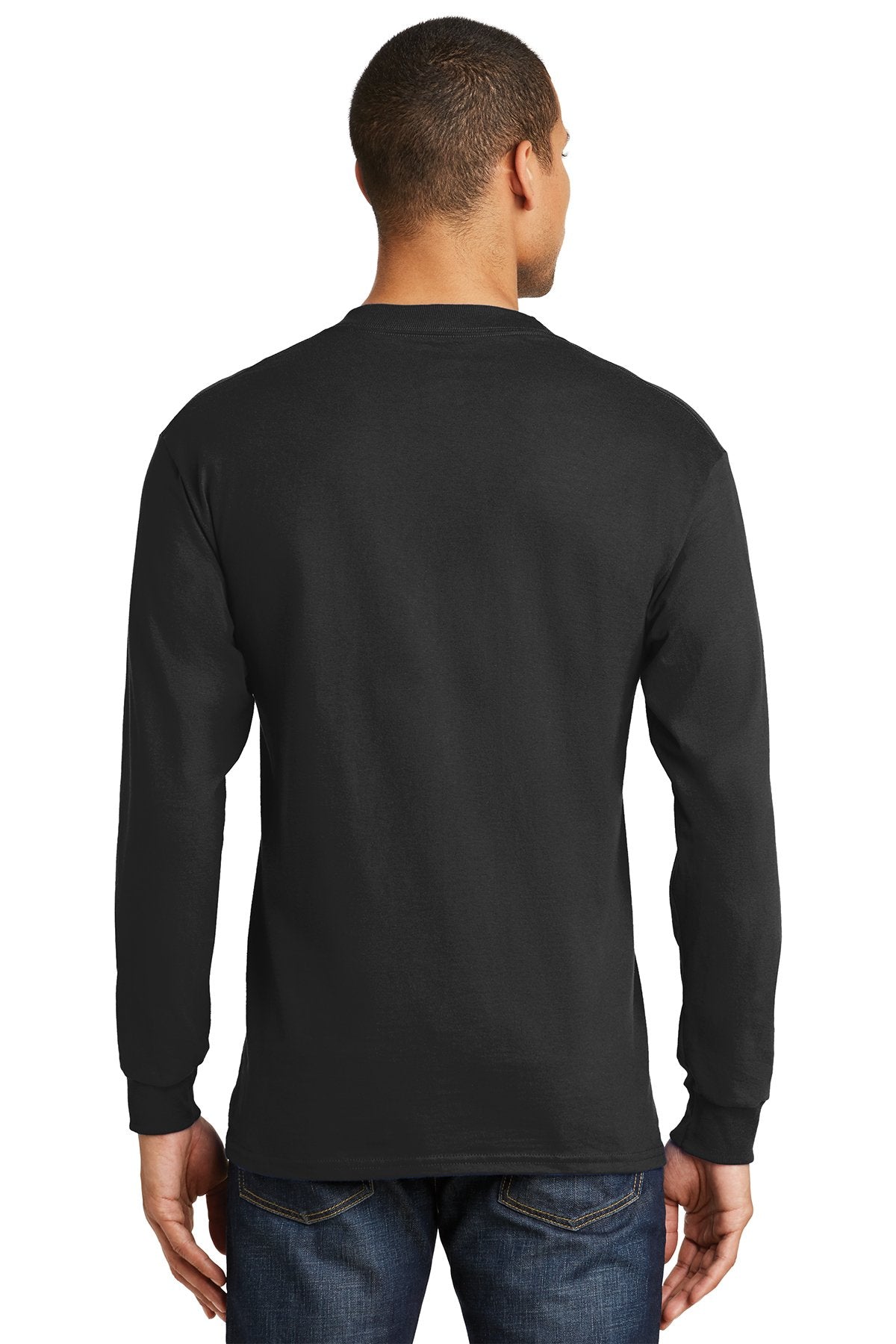 hanes beefy t cotton long sleeve t shirt 5186 black