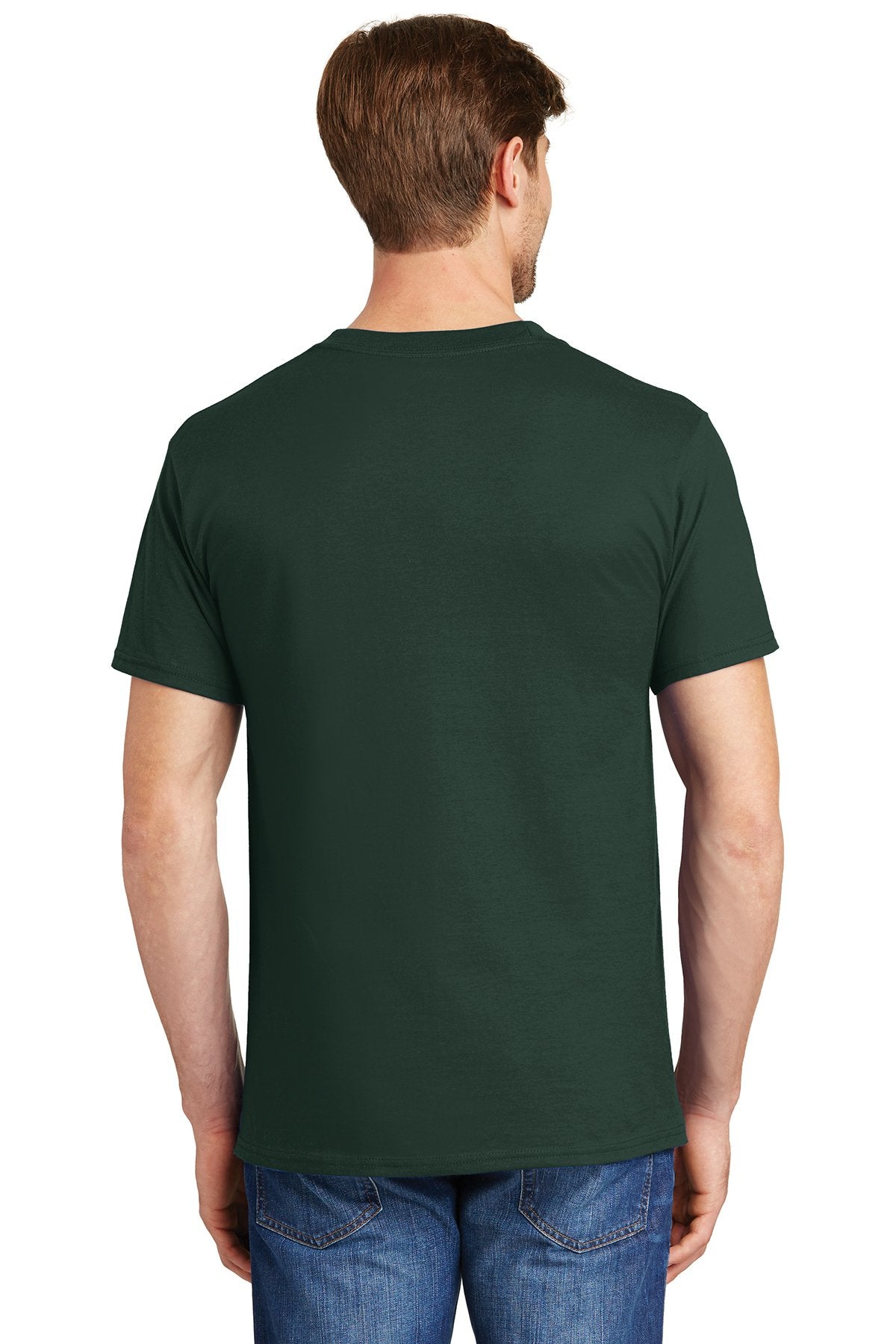 hanes beefy cotton t shirt with pocket 5190 deep forest