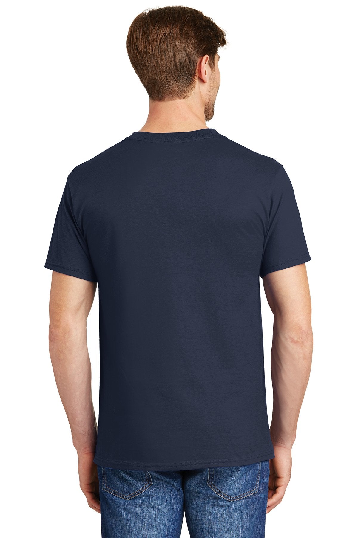 hanes beefy cotton t shirt with pocket 5190 navy