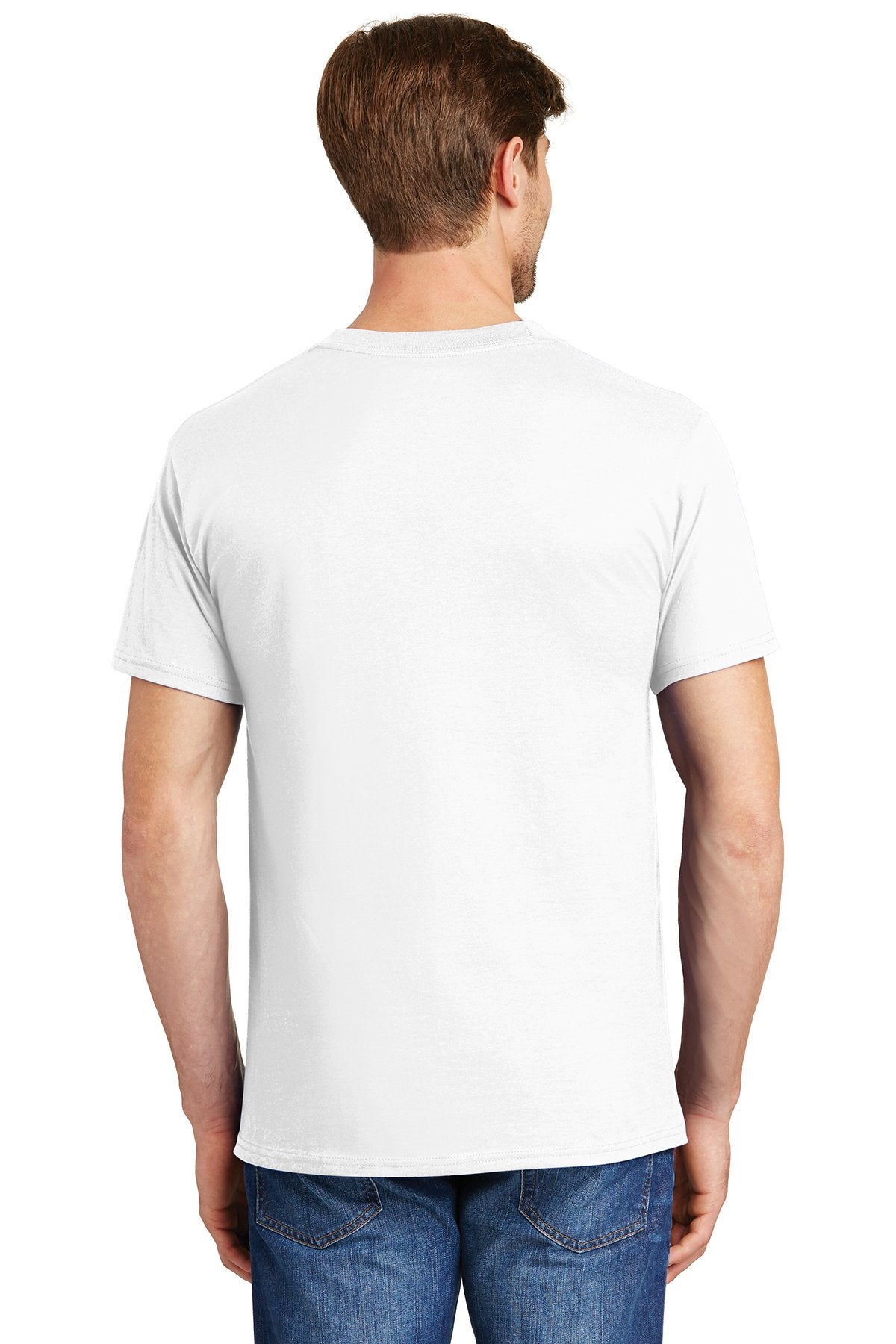 hanes beefy cotton t shirt with pocket 5190 white