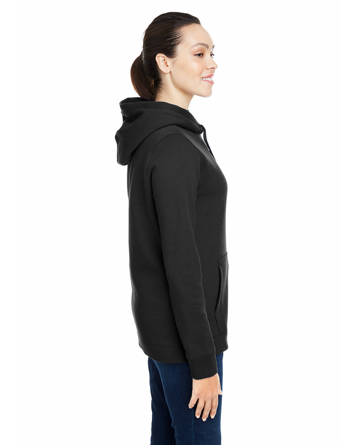 Under Armour Ladies Hustle Pullover Customized Hooded Sweatshirts, Black