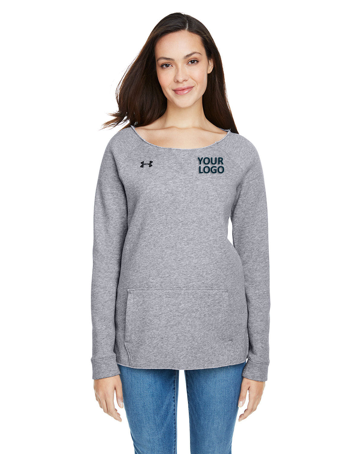 sweatshirts with company logo Under Armour True Gray Heather 1305784