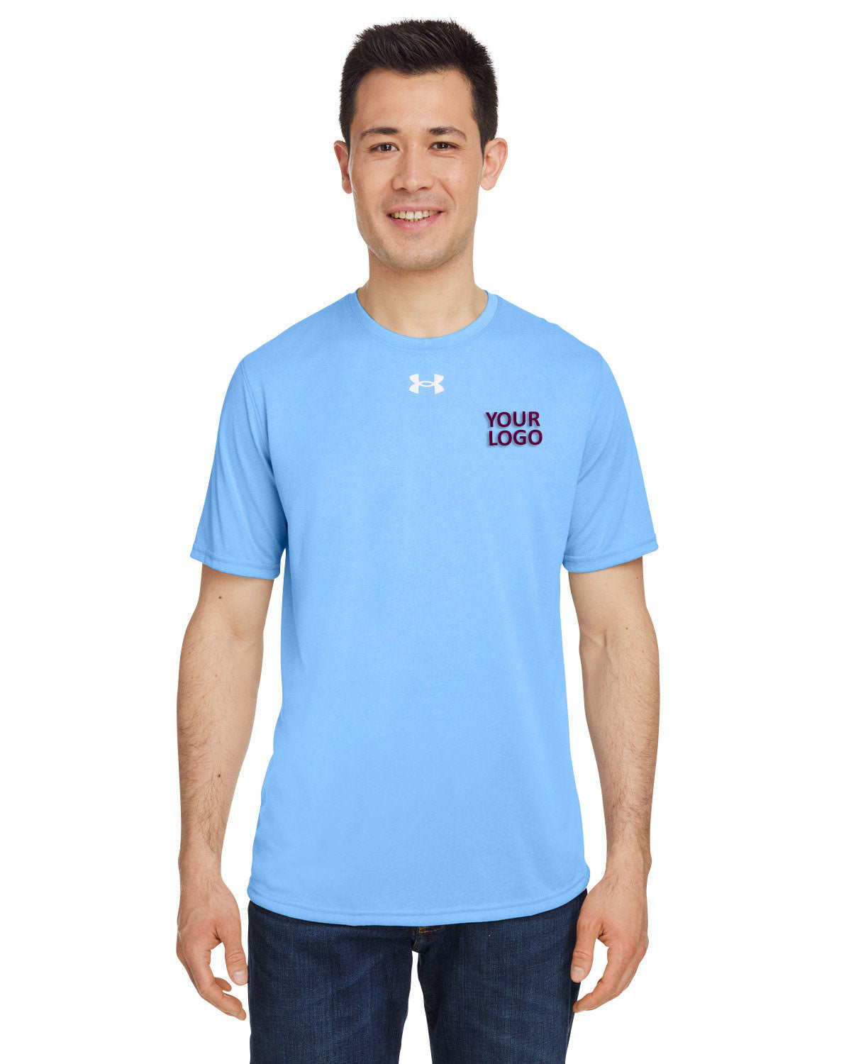 Under Armour Men's Tech Customized T-Shirts, Carol Blue