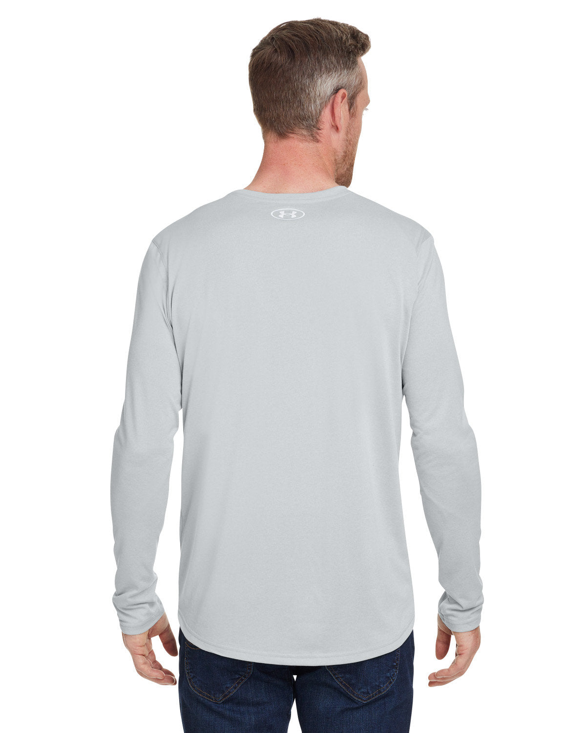 Under Armour Men's Tech Long-Sleeve Branded T-Shirts, Mod Grey
