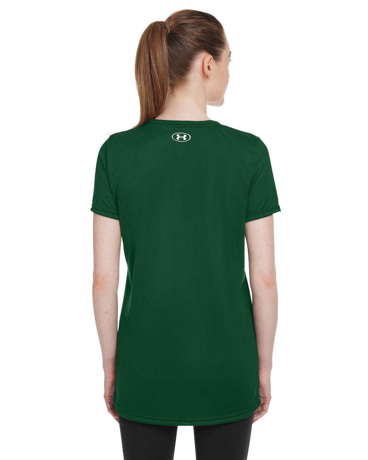 Under Armour Ladies Tech Branded T-Shirts, Forest Green
